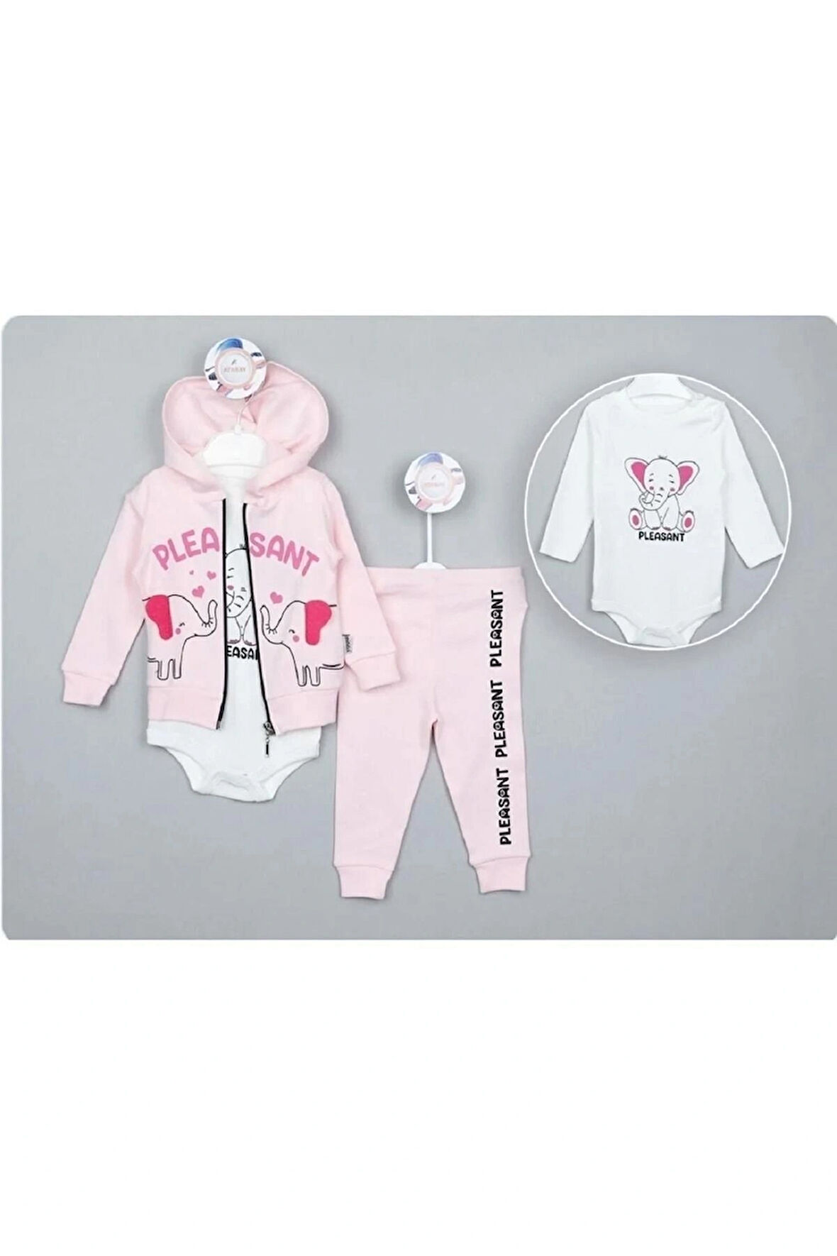 Veraye socks Bebek Kız Takımı Nakışlı Hırkalı 3'lü