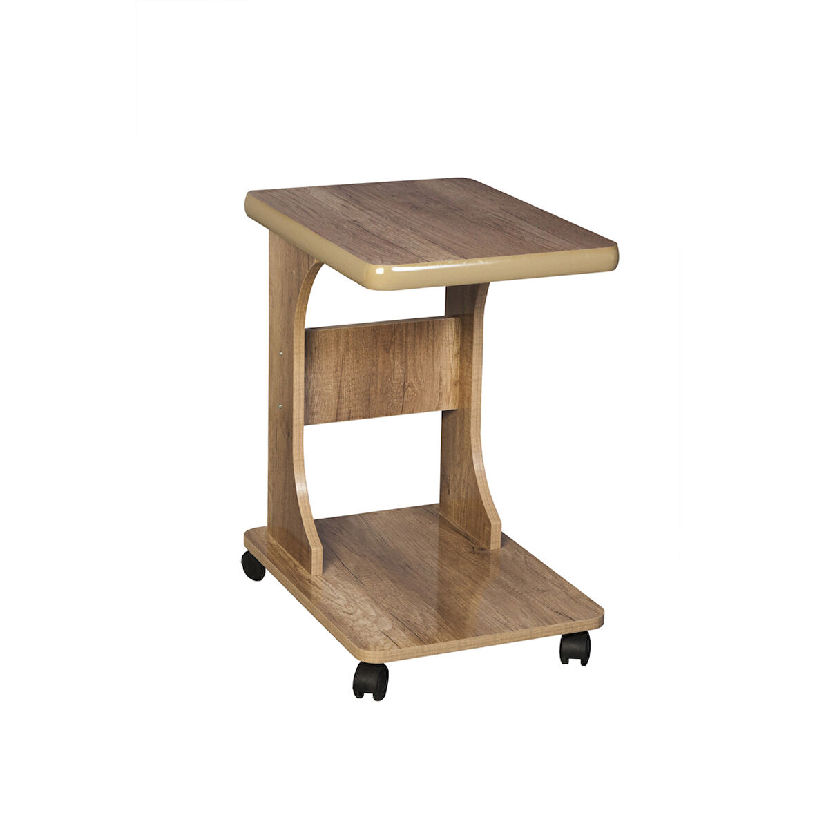Tekerlekli Mdf C Yan Sehpa %100 Mdf Koltuk Yanı sehpa C Sehpa
