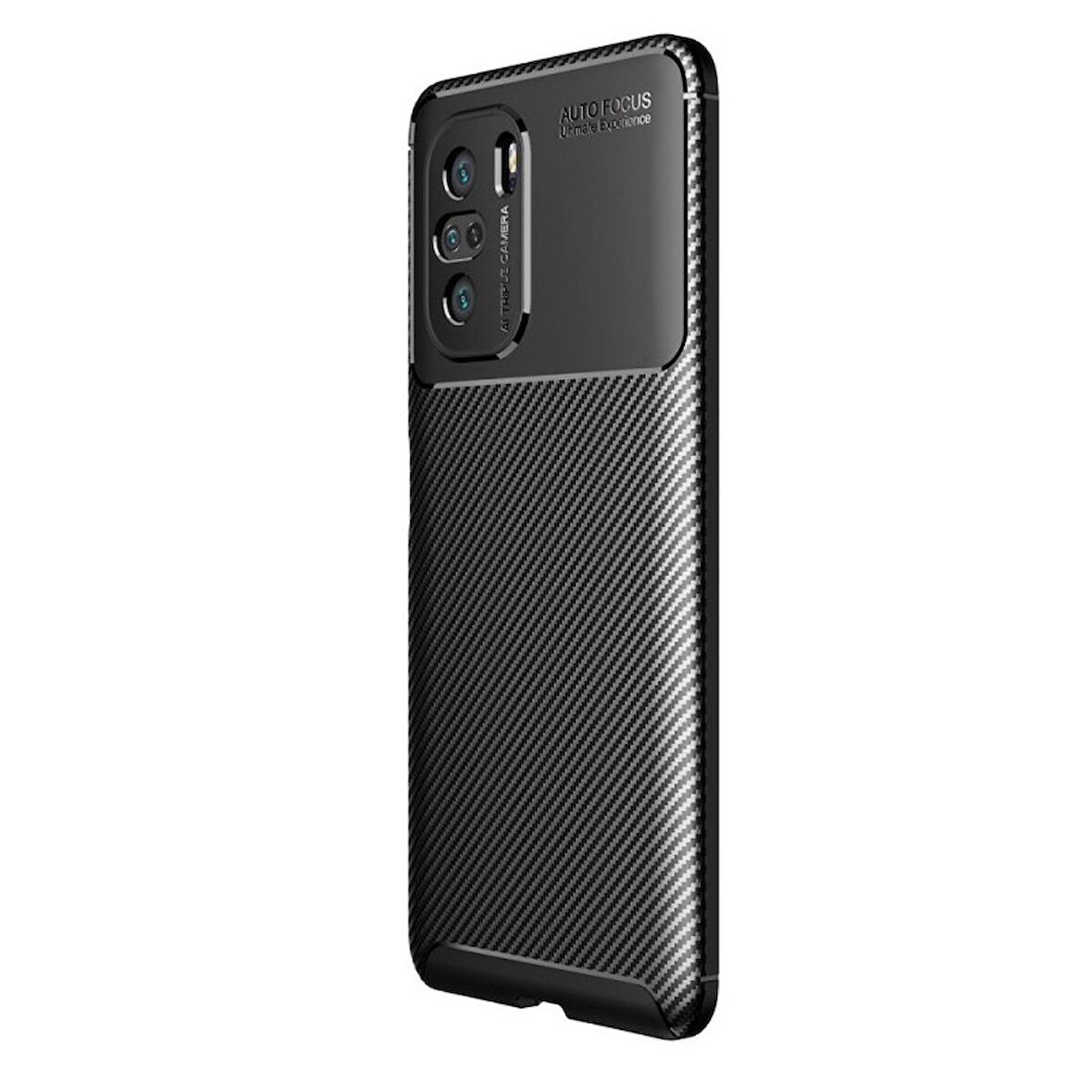 Smcase Xiaomi Redmi K40 Kılıf Negro Karbon Desenli Silikon  Nano Ekran Koruyucu