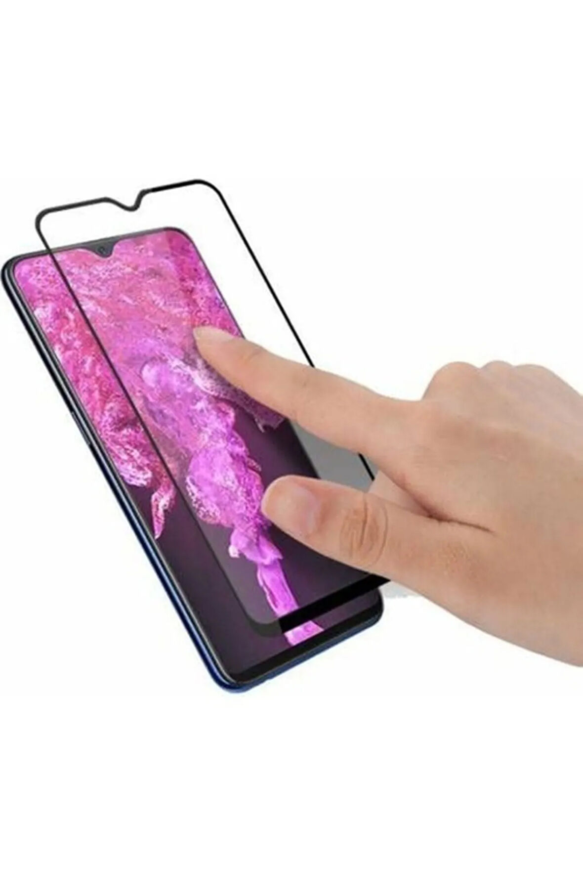 Oppo A12 Kırılmaz Cam Tam Kaplayan Ekran Koruyucu - Siyah - Extra İnce