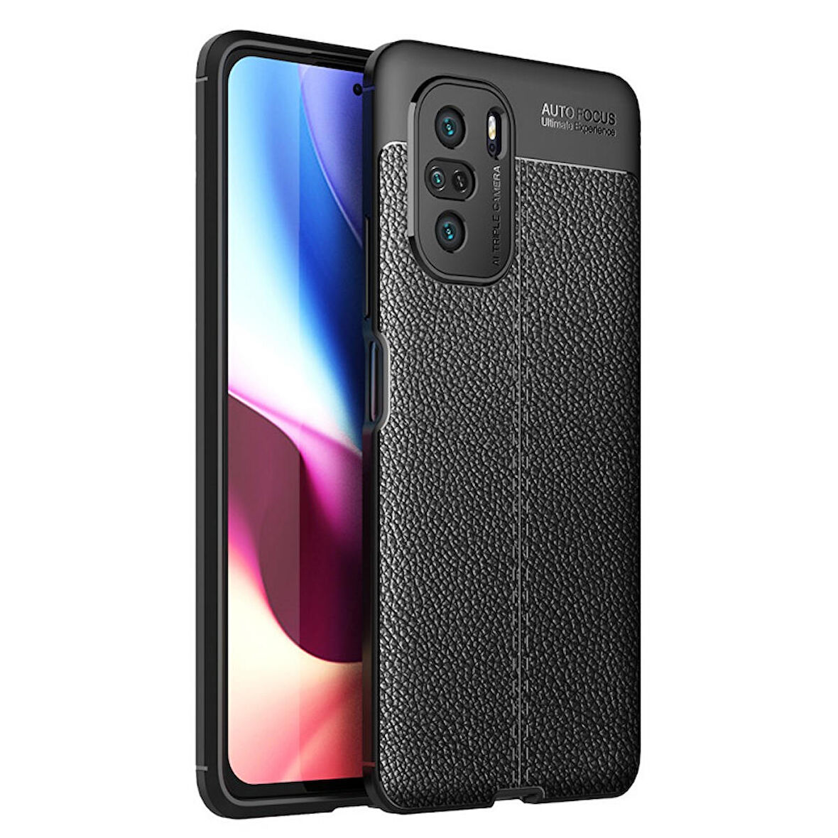 Smcase Xiaomi Mi 11i Kılıf Lüks Kamera Korumalı Deri Dokulu Silikon  Nano Ekran Koruyucu