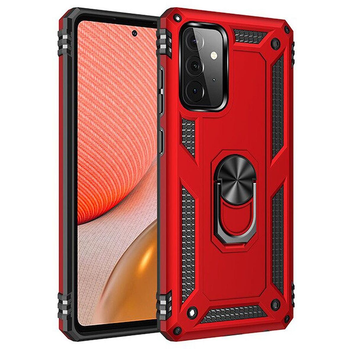 Smcase Samsung Galaxy A52 Kılıf Vega Yüzüklü Tank Kapak