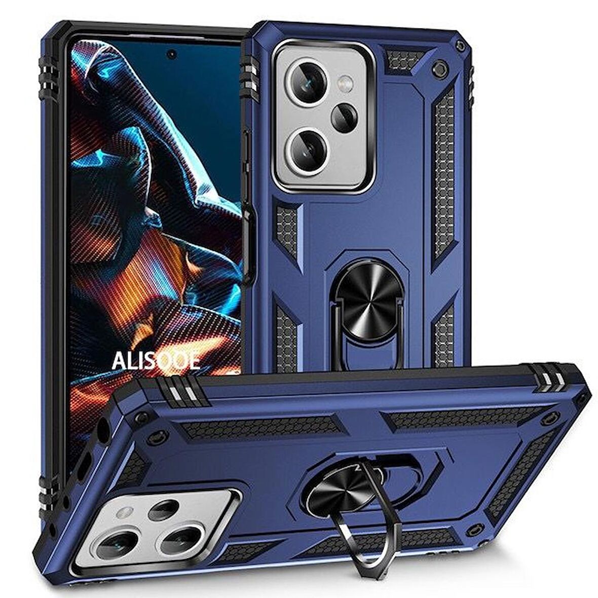 Gpack Xiaomi Poco X5 Pro 5G Kılıf Vega Tank Koruma Standlı Yüzüklü Mıknatıslı