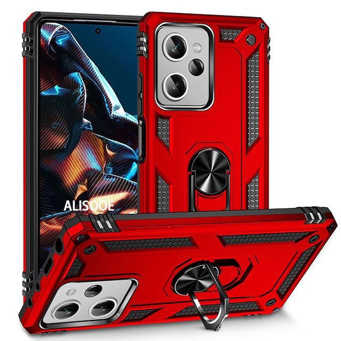 Gpack Xiaomi Poco X5 Pro 5G Kılıf Vega Tank Koruma Standlı Yüzüklü Mıknatıslı