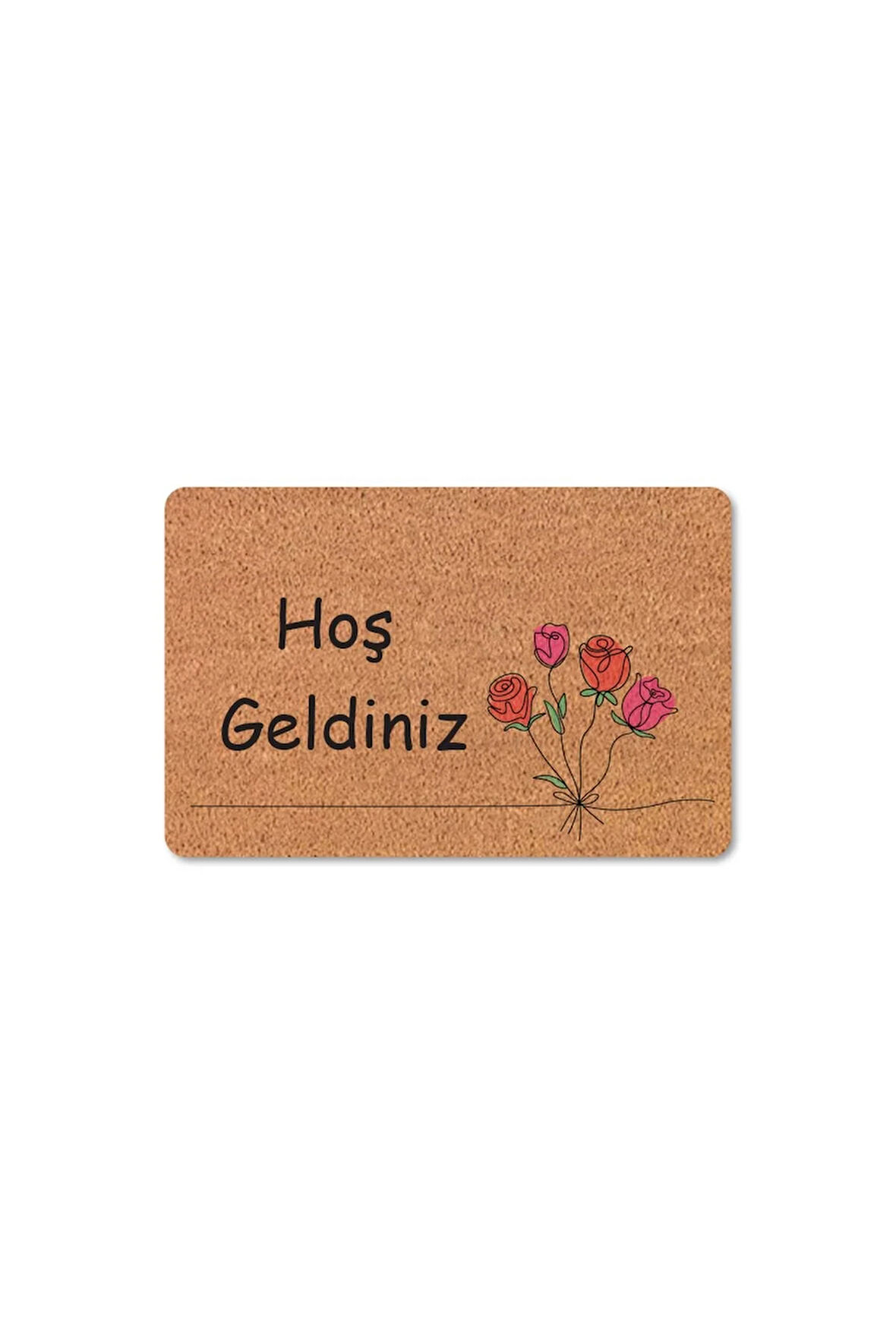 Modern Dijital Baskı - Hoş Geldiniz Yazalı Paspas - Kaymaz Taban Kapı Önü Paspası