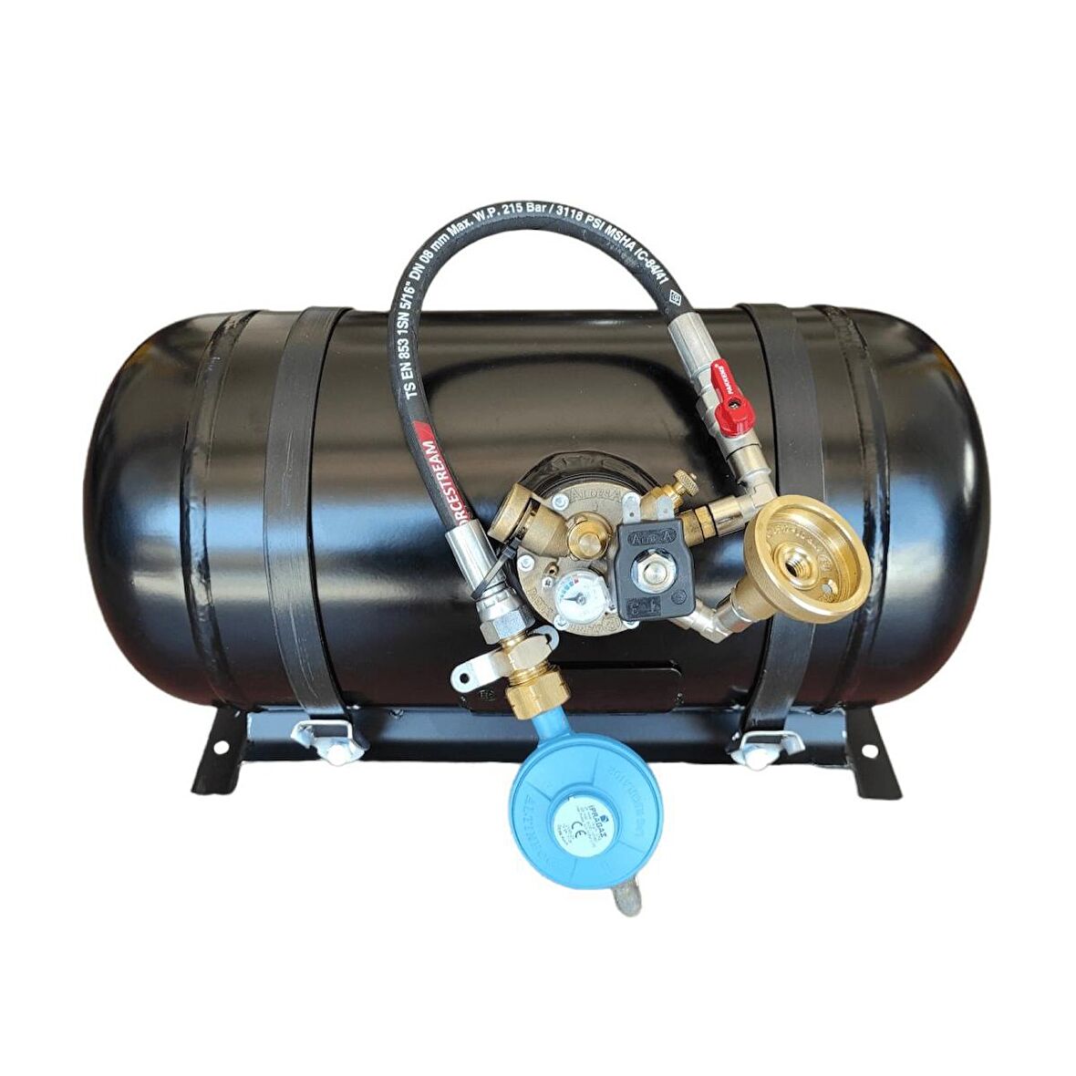 Karavan Lpg Tankı Yatay 22 Litre Kullanıma Hazır Set