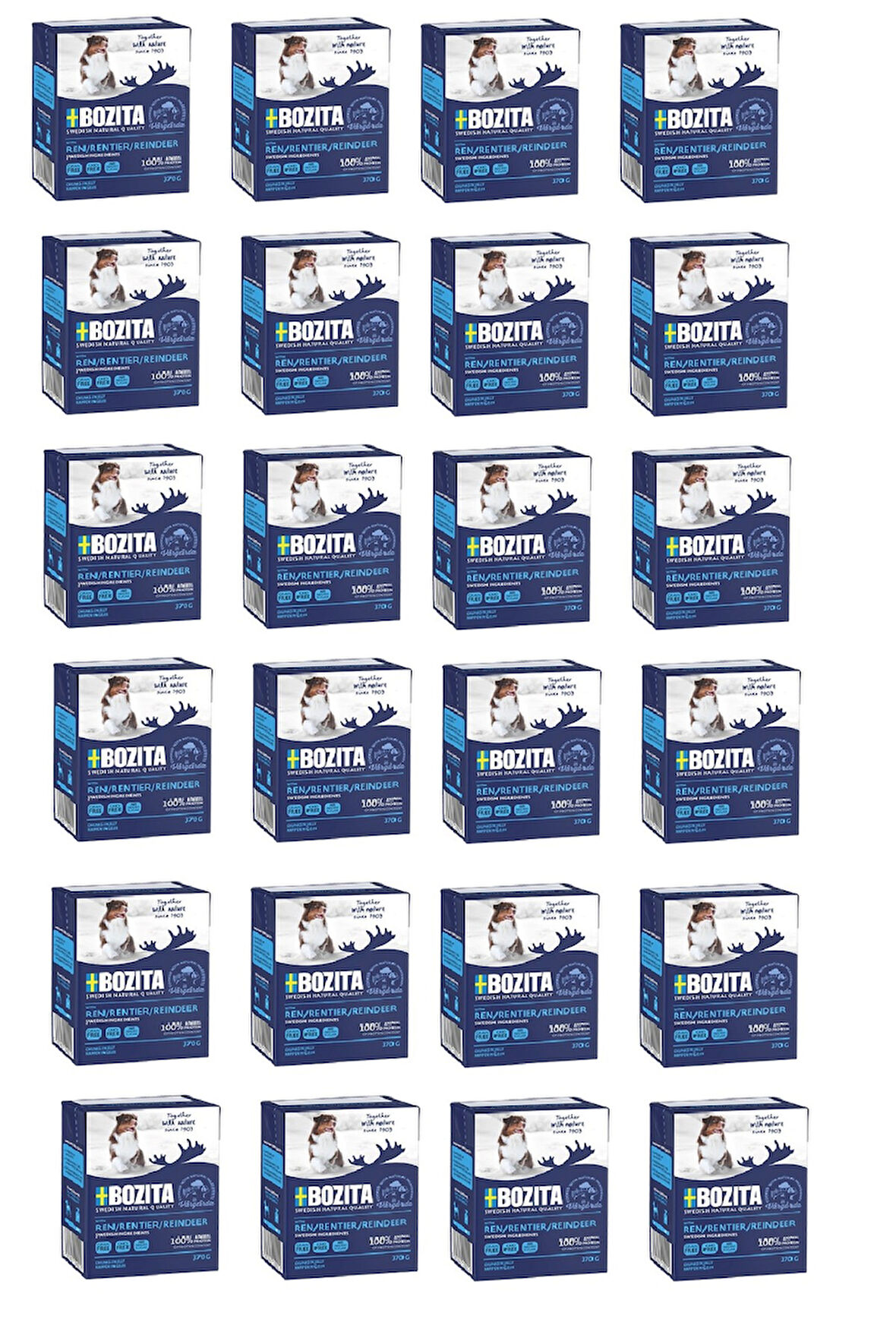 Bozita Ren Geyikli Tahılsız Köpek Yaş Maması 370 Gr. X 24 Adet