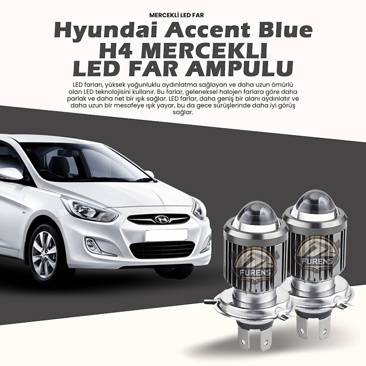 Hyundai Accent Blue Mercek Led Xenon Uzun - Kısa Çift Renk