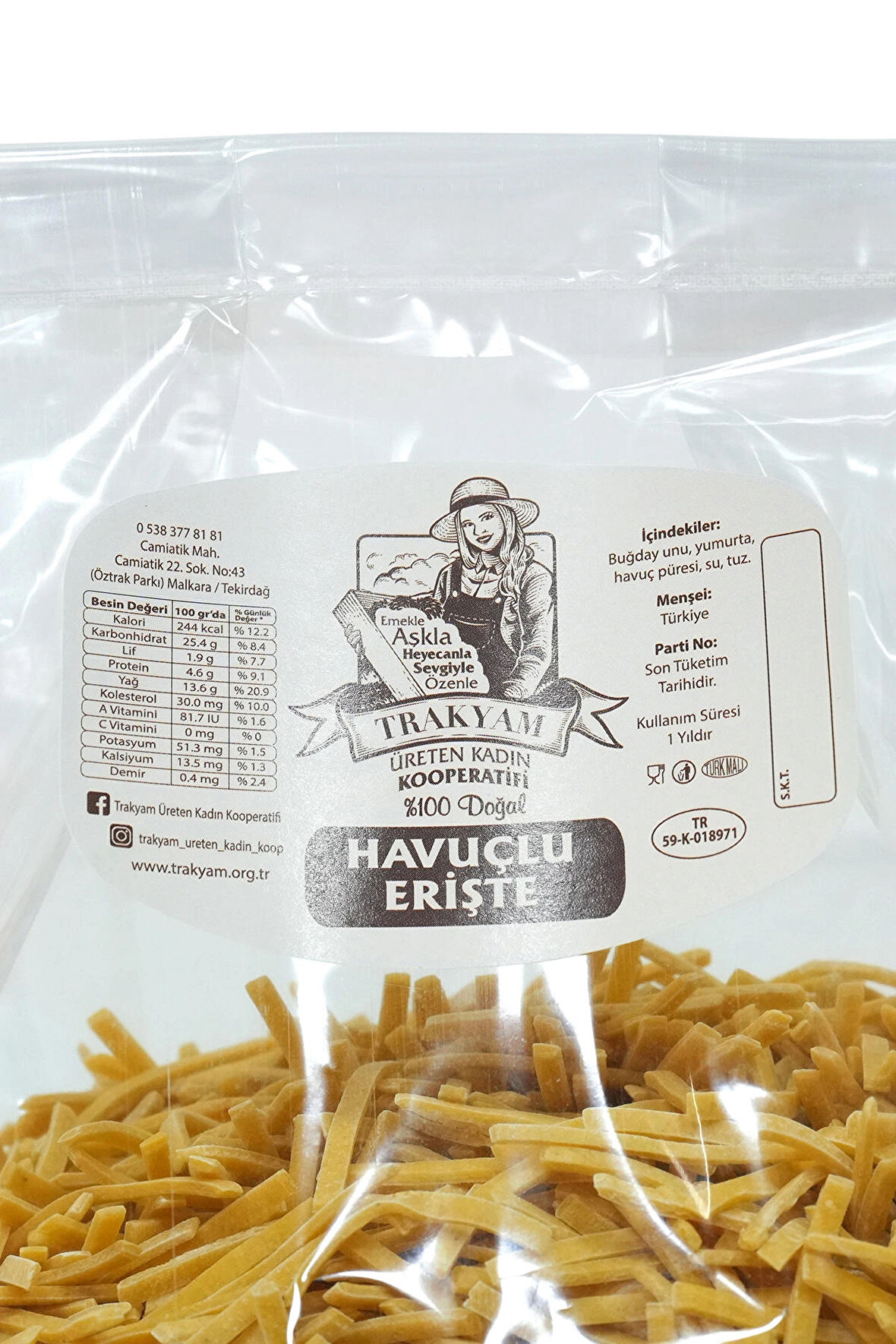 Köy Usulü Havuçlu Erişte (500gr)