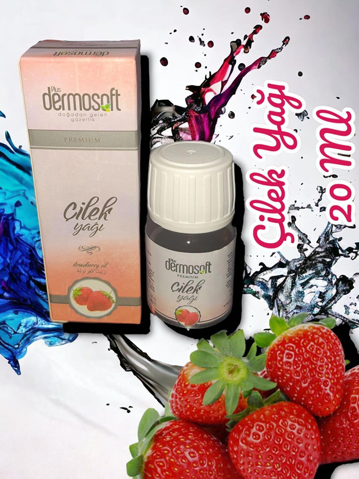 DERMOSOFT PLUS SAF ÇİLEK YAĞI  20 ML PREMIUM SERİSİ