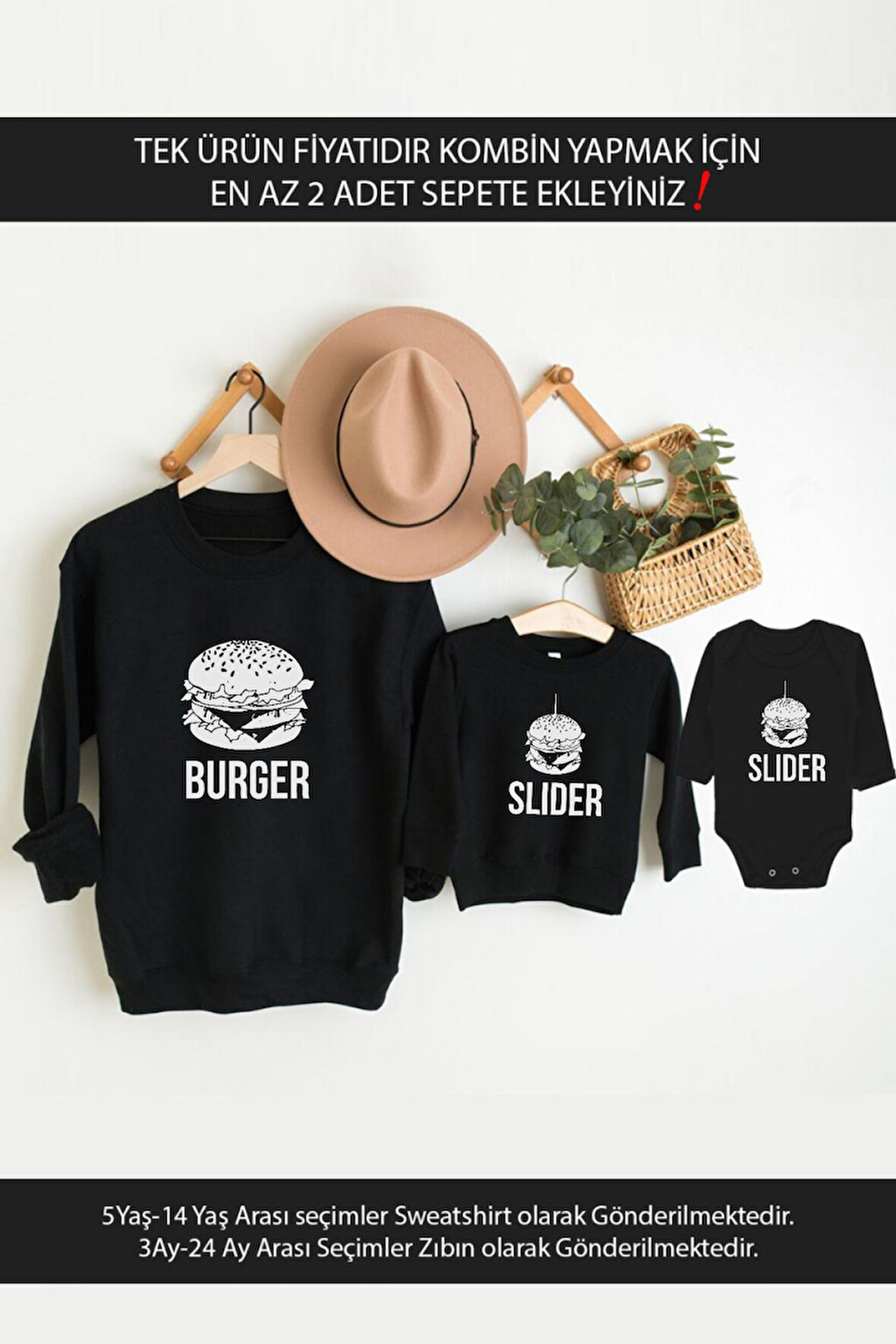 Burger Slider Baba Oğul Kız (TEK ÜRÜN FİYATIDIR KOMBİN YAPMAK İÇİN EN AZ 2 ADET SEPETE EKLEYİNİZ)