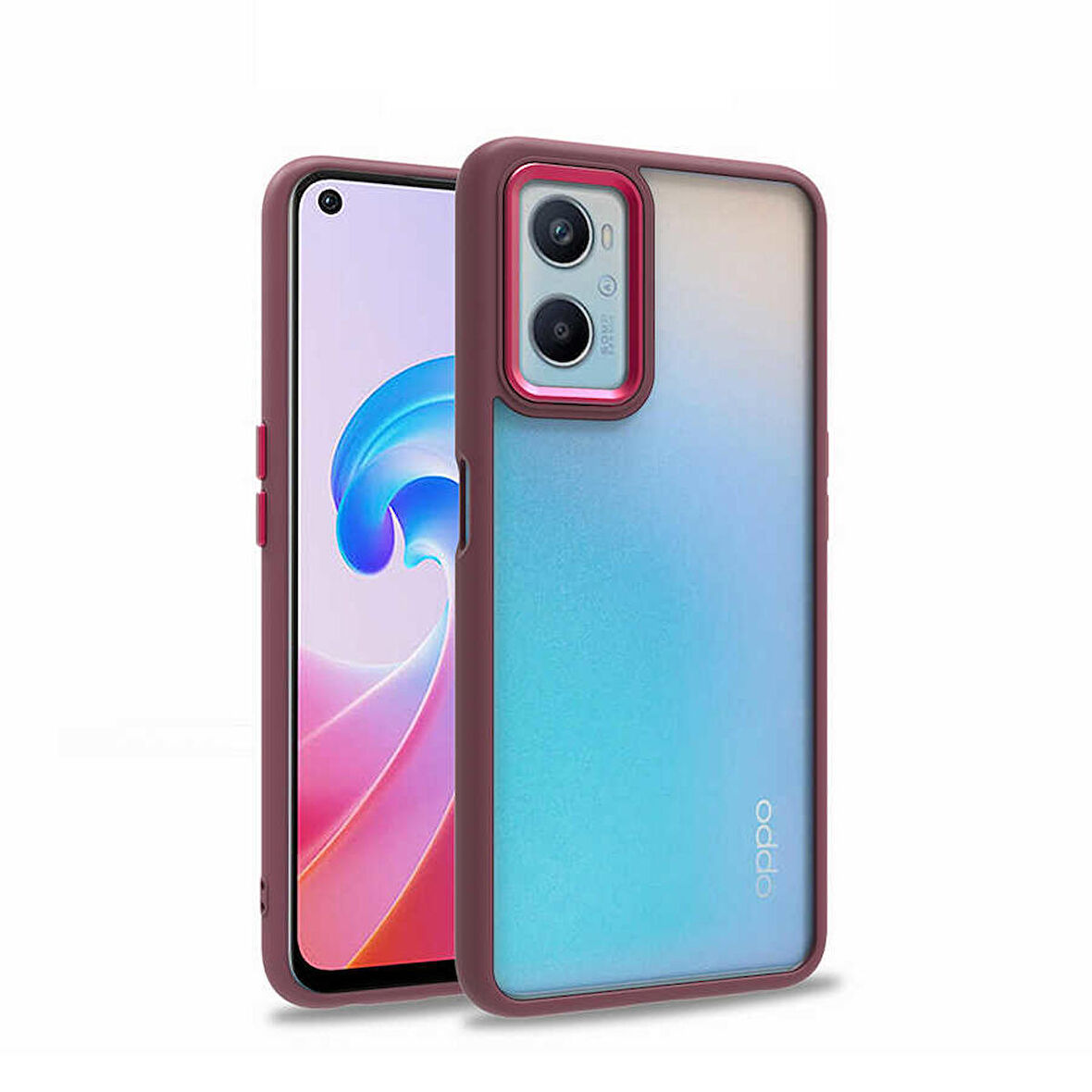 Smcase Oppo A76 Kılıf Renkli Bumper Hybrid Flora Silikon