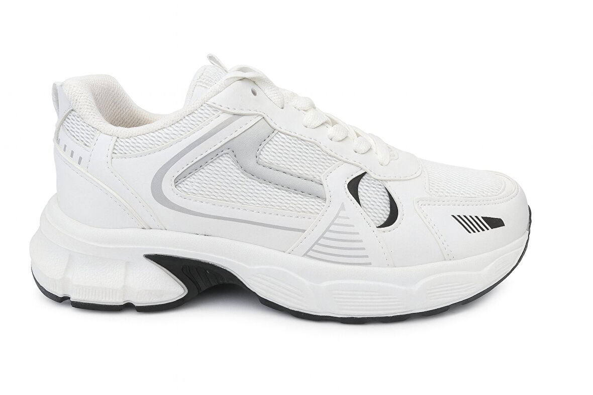 +7 CM Boy Uzatan Kadın Sneaker | Gizli Topuklu, File Detaylı Spor Ayakkabı