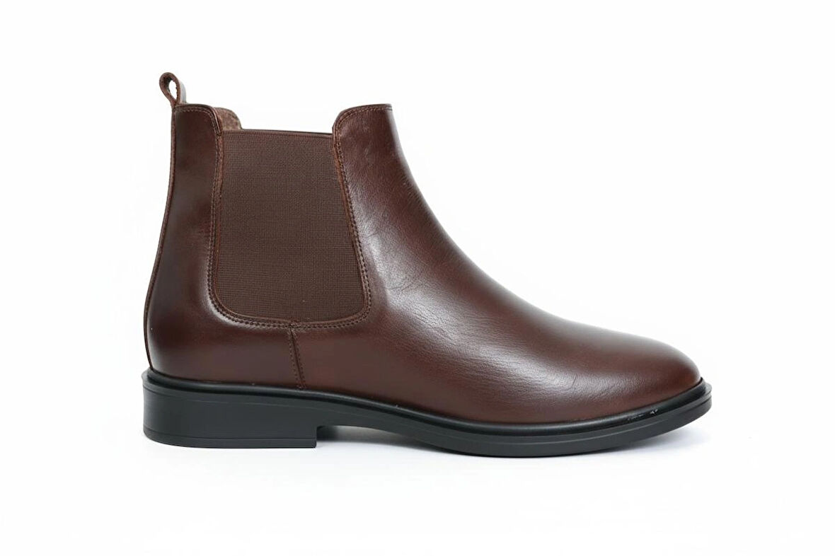 VALE Erkek Hakiki Deri El Yapımı 7 cm Boy Uzatan Chelsea Bot