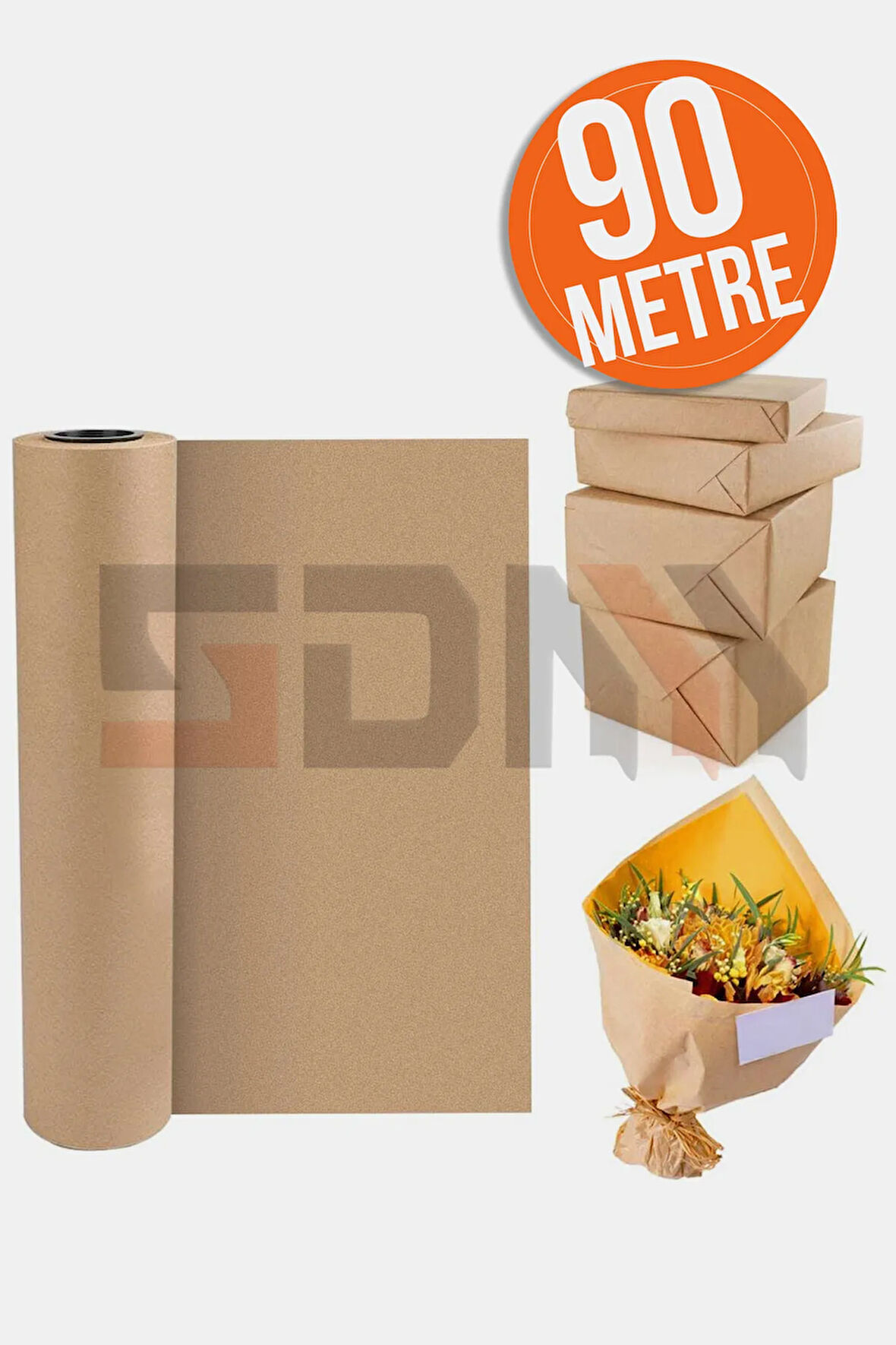 Kraft Kağıt 30cm x 90 Metre Rulo: Ambalaj, Çeyiz Paketleme, Hediye Kağıdı, Çiçek Sarma Kağıdı