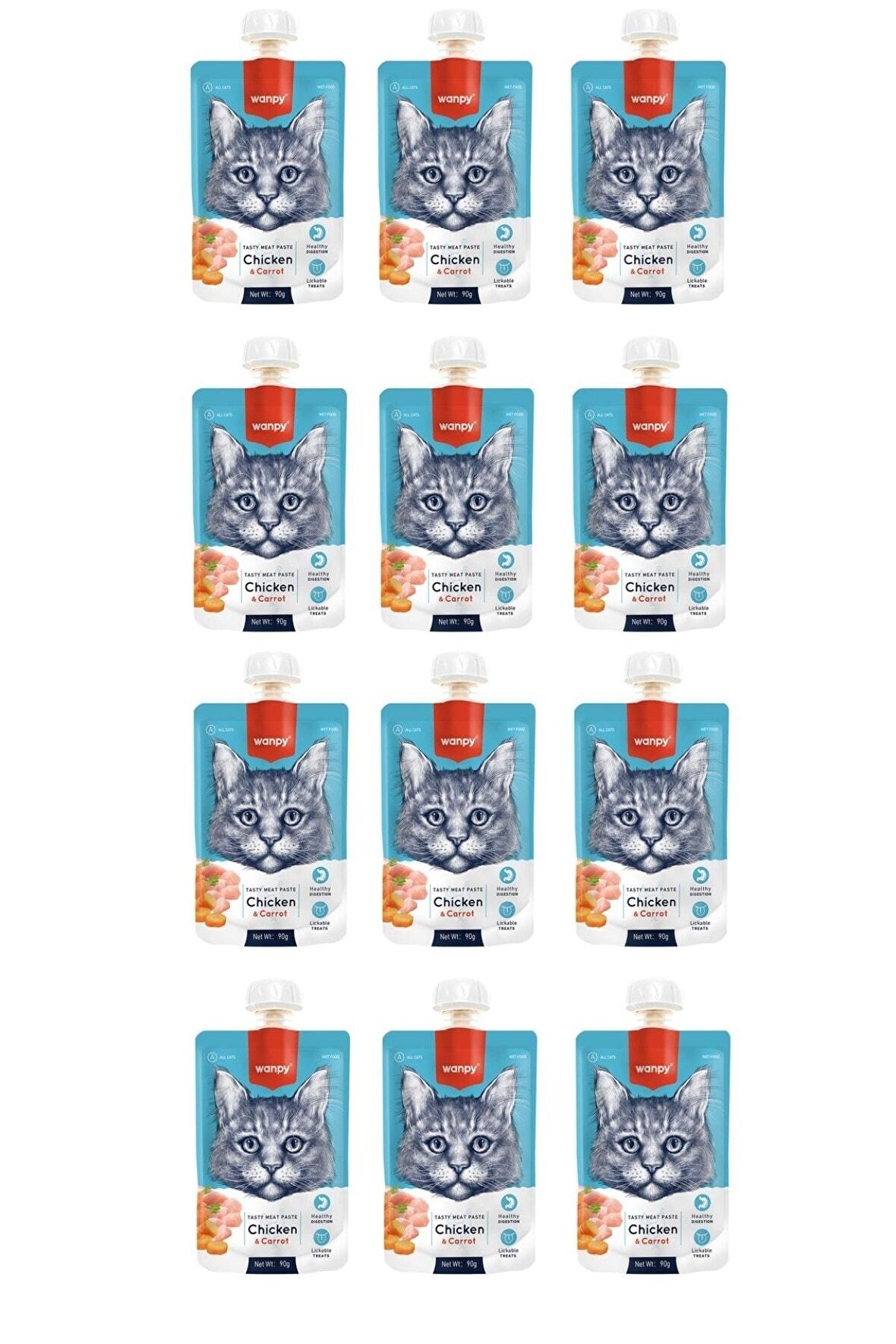 Taze Tavuklu & Havuçlu Kedi Et Ezmesi 90 Gr. X 12 Adet