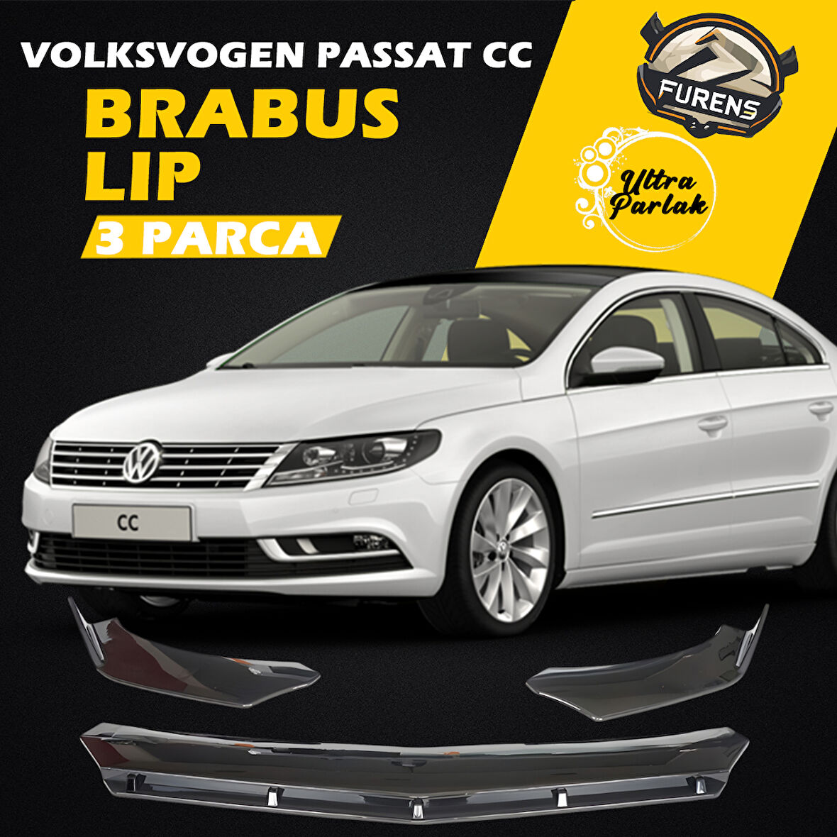 Vw Passat Cc 2007-2017 Uyumlu Brabus Ön Lip 3 Parça Kanatlı Lip