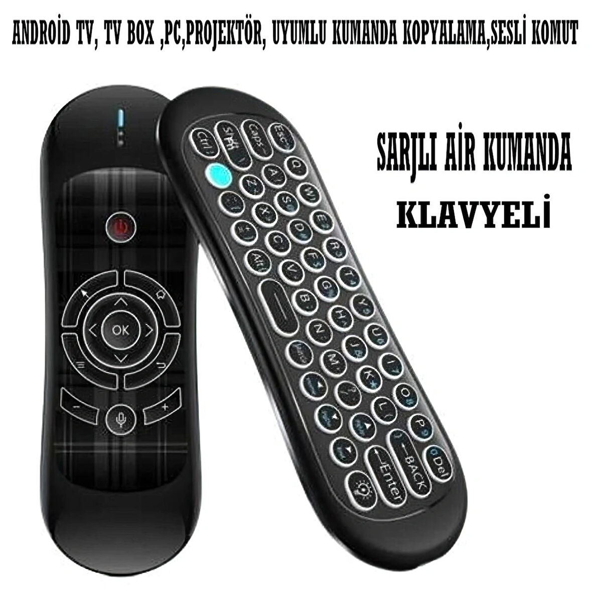 WECHİP R2 ŞARJLI/KLAVYELİ/AİR KUMANDA(TV BOX-ANDROİD TV-PC-PROJEKTÖR UYUMLU)