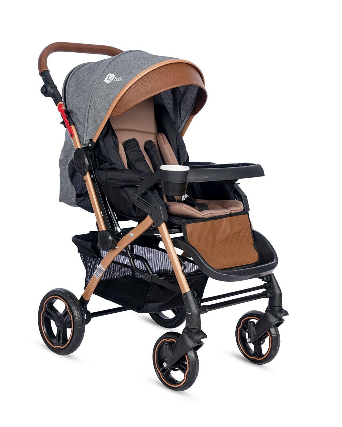 4 Baby AB350 Active plus Gold Çift yönlü Bebek Arabası Gri