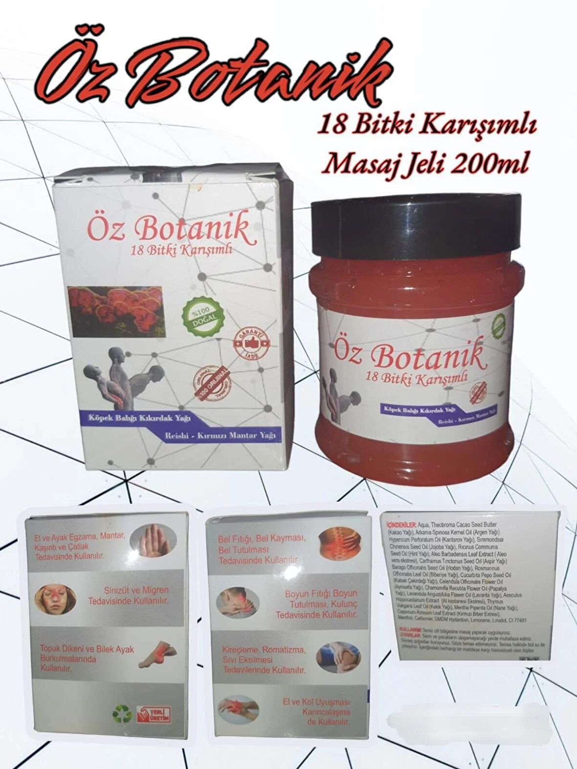 ABUŞİFA ÖZ BOTANİK 18 BİTKİ KARIŞIMLI MASAJ JELİ 200 ML