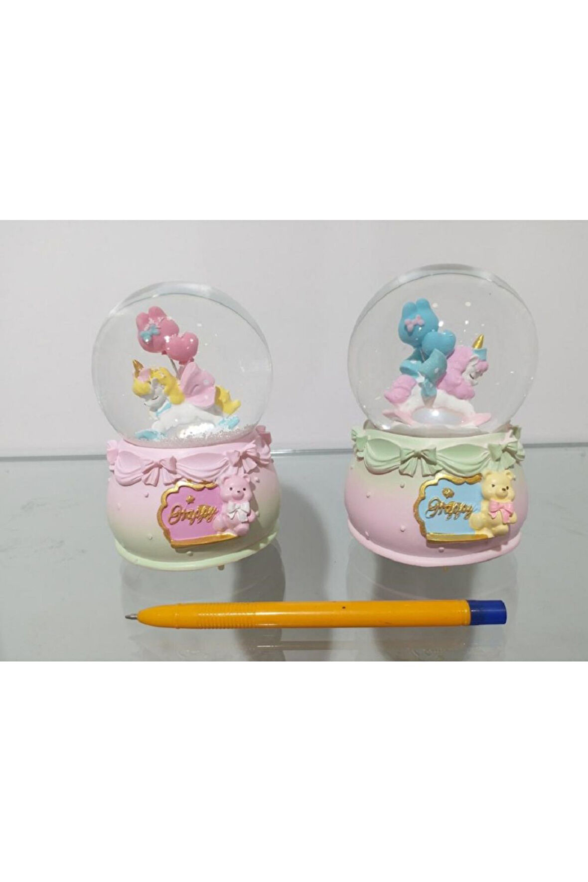 Müzikli Ve Işıklı Kar Küresi 12cm 4145 Pembe