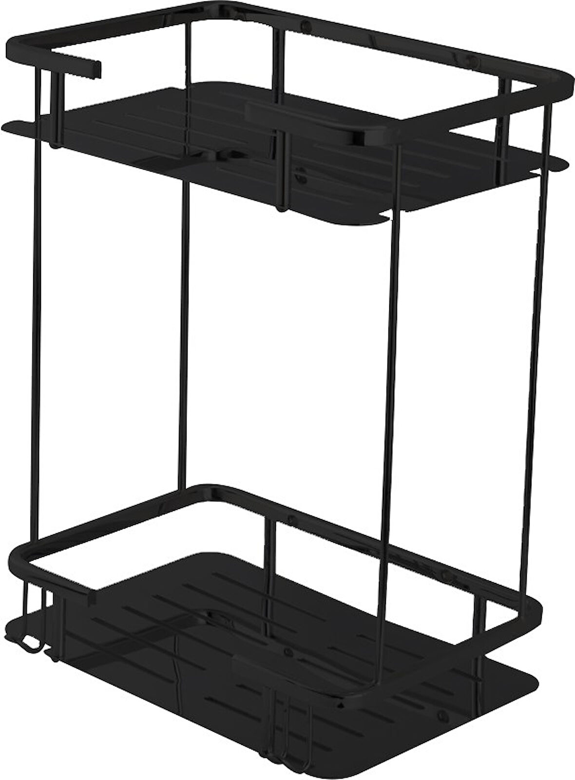 Line Bathroom Duş Malzemelik Şampuanlık İkili 15654 Mat Siyah 180X180