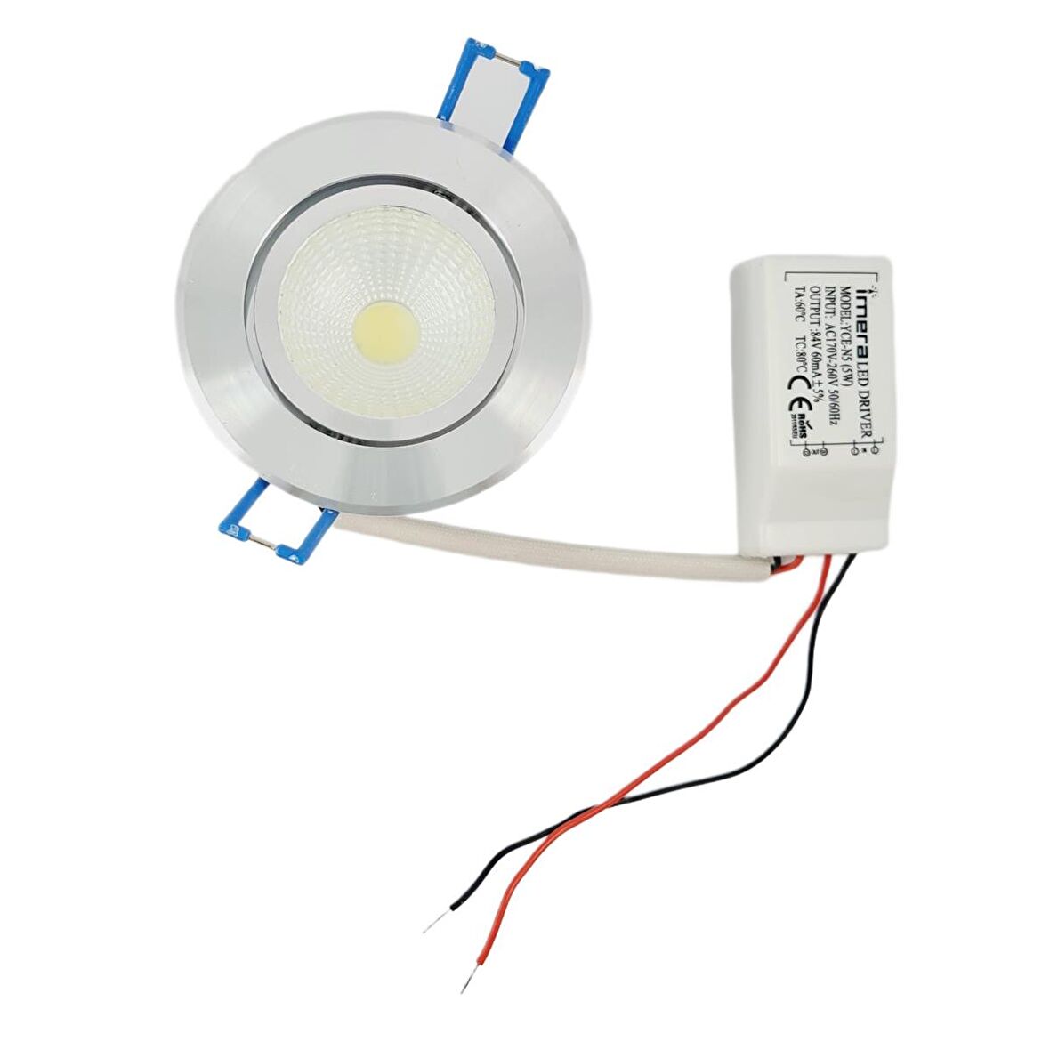 5 WATT LED SPOT TRAFOLU KROM KASA GÜN IŞIĞI (YCE-N5) ( 2 ADET )