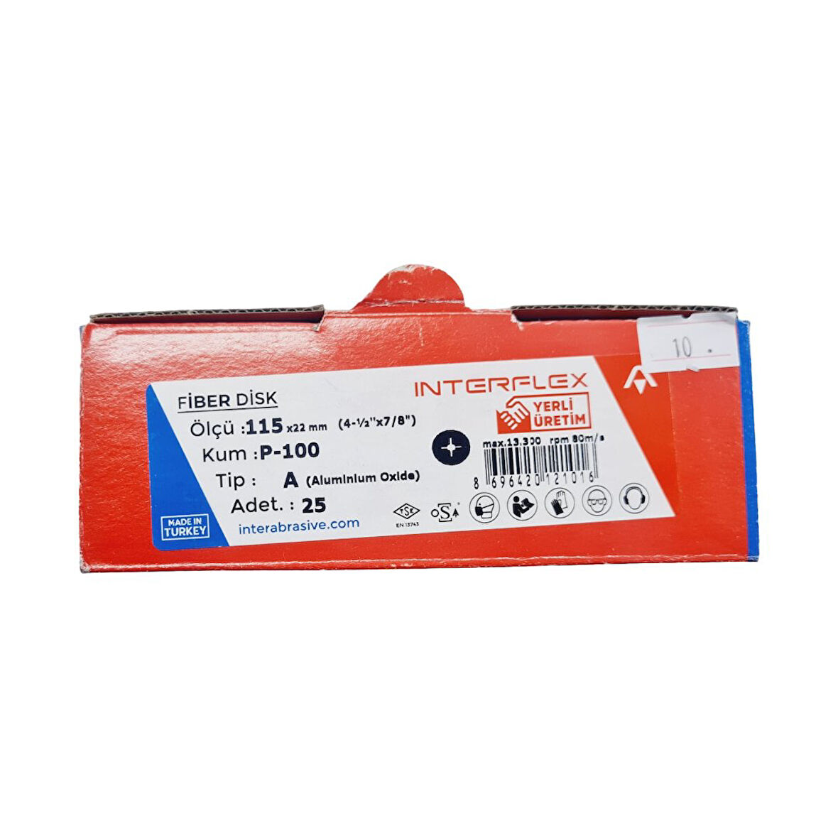 Fiber Disk Zımpara INTERFLEX V115 100 Kum | 25 ADET