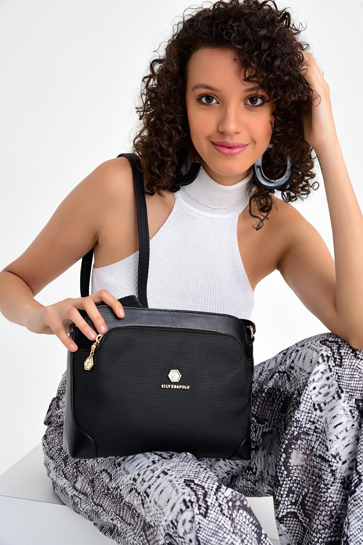 Silver Polo  Kadın Omuz Çantası 364-15672 SILVER POLO M86 SİYAH-MAT SİYAH