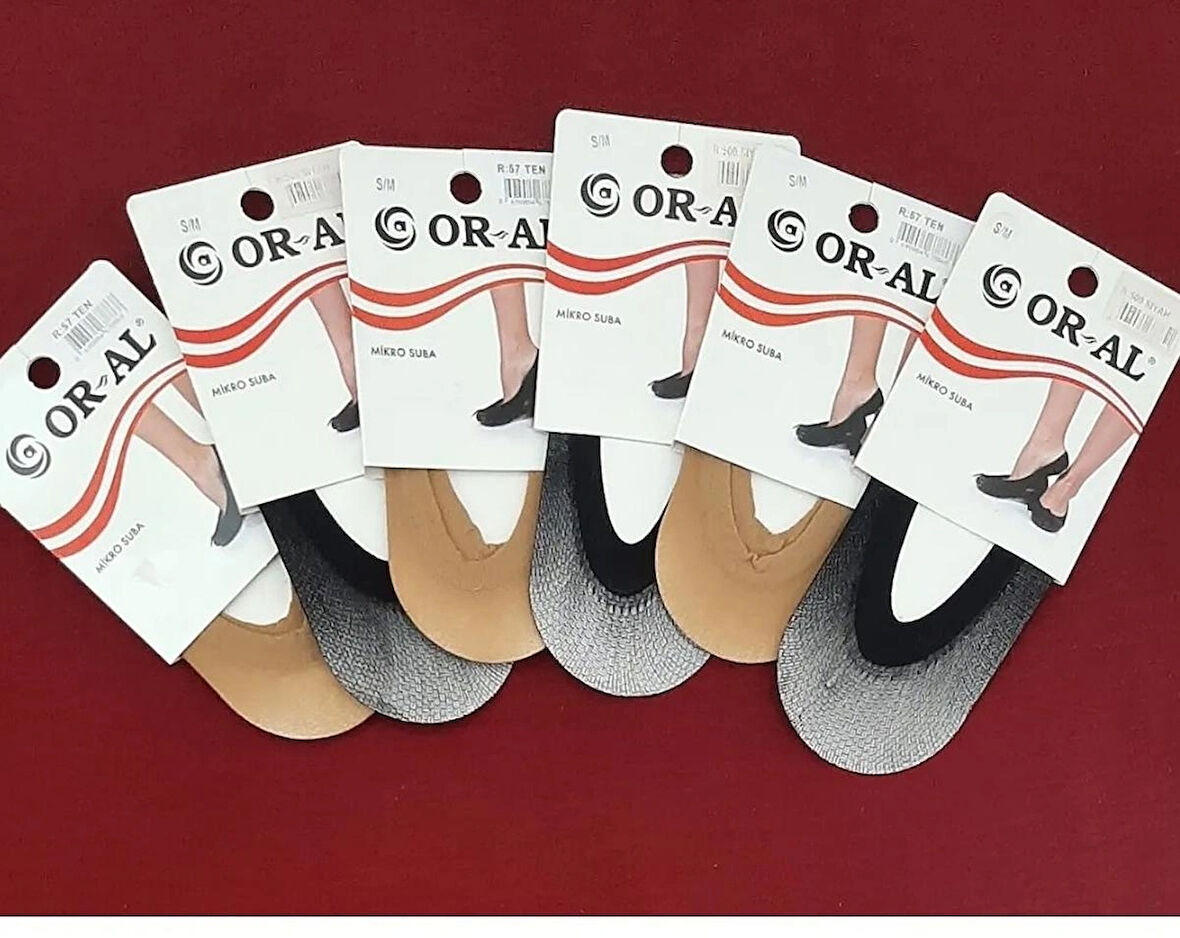 Kadın Suba Çorap Beden S-M Renk Siyah-Ten 6'lı Paket