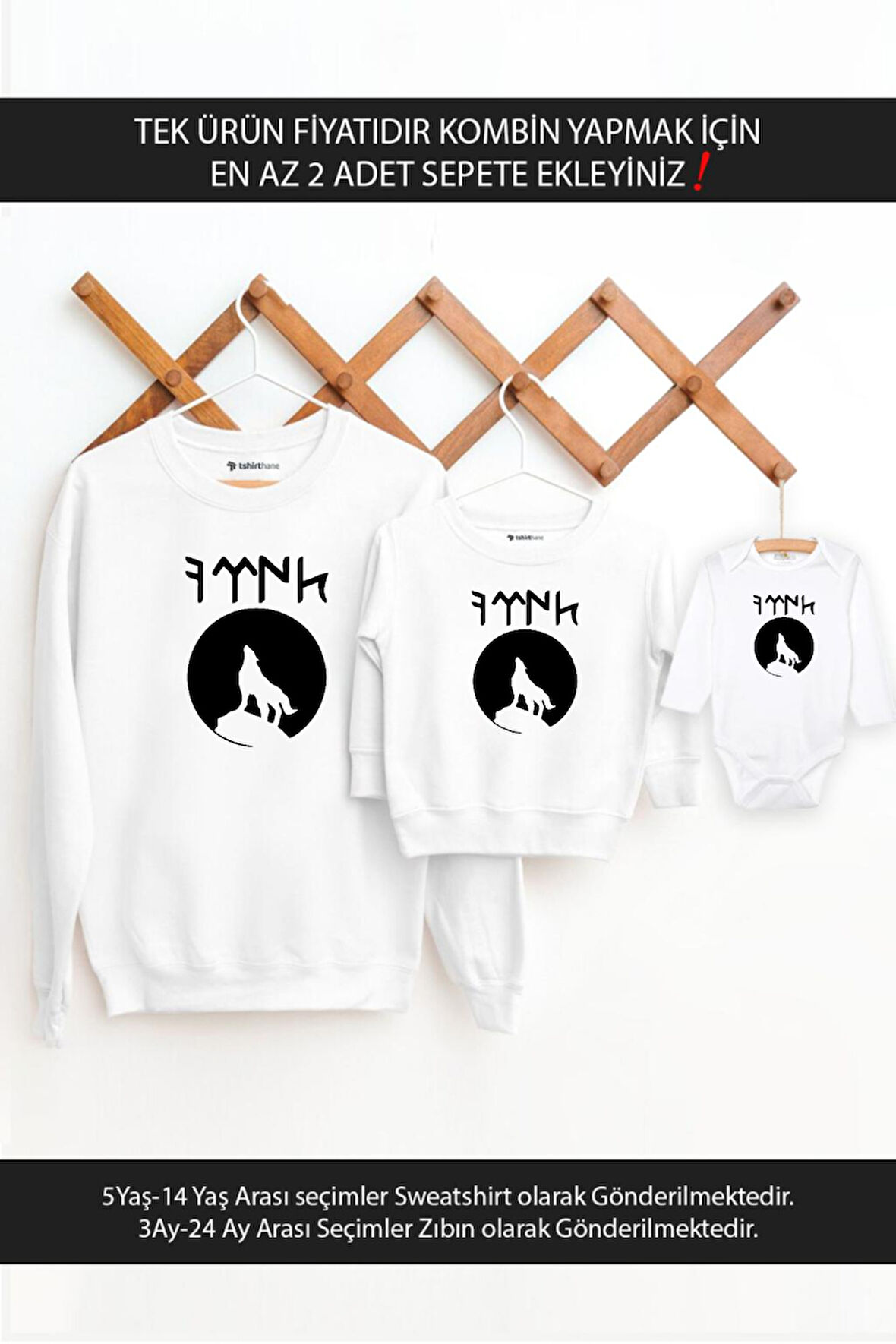 Baba Oğul Kız Göktürk Kurt(TEK ÜRÜN FİYATIDIR KOMBİN YAPMAK İÇİN EN AZ 2 ADET SEPETE EKLEYİNİZ)