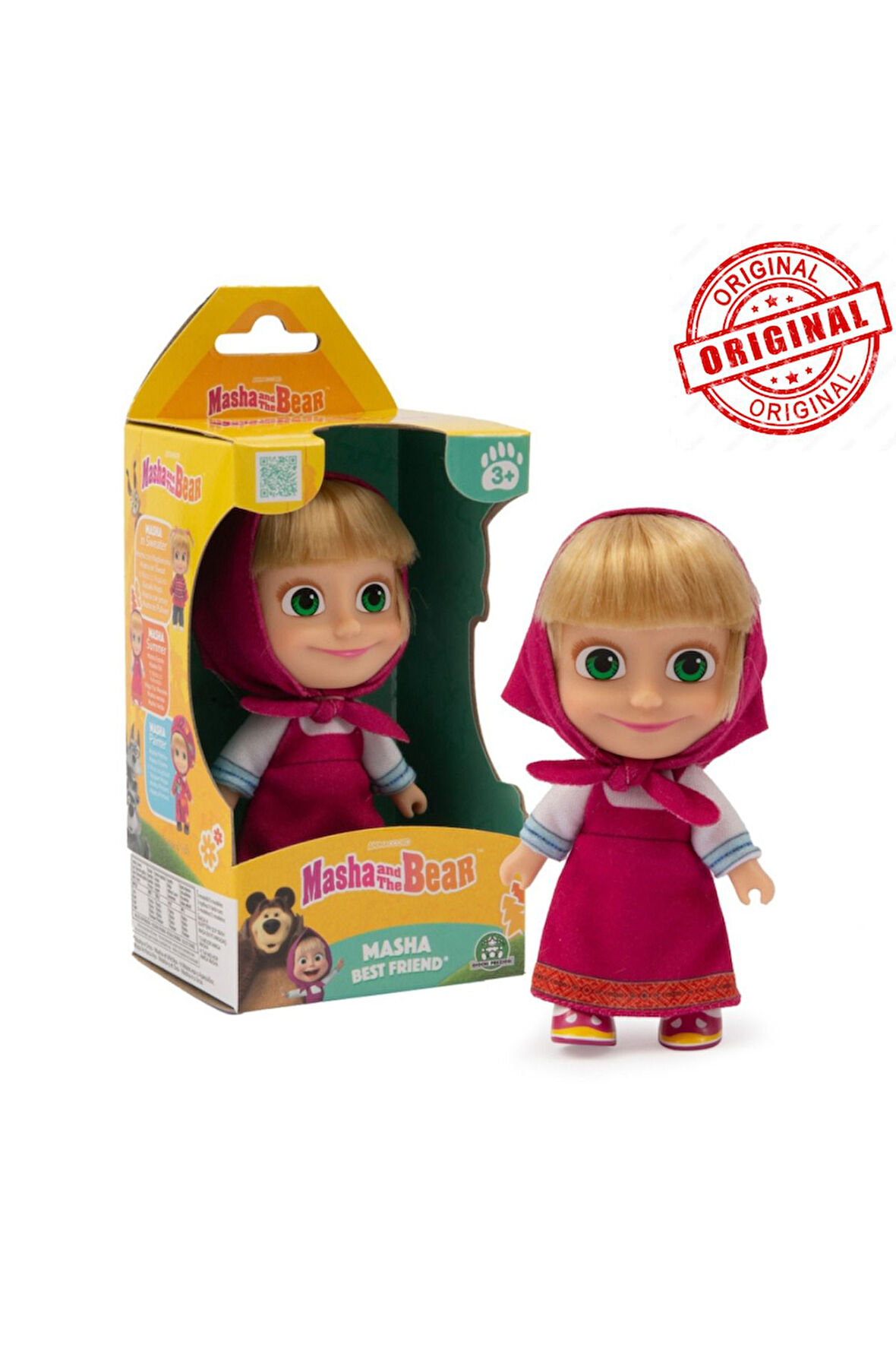 Masha&Koca Ayı 12 Cm Bebek Masha and Bear Masha Summer Maşa Bebek Masha Bebek Klasik Yaz Masha Bebek