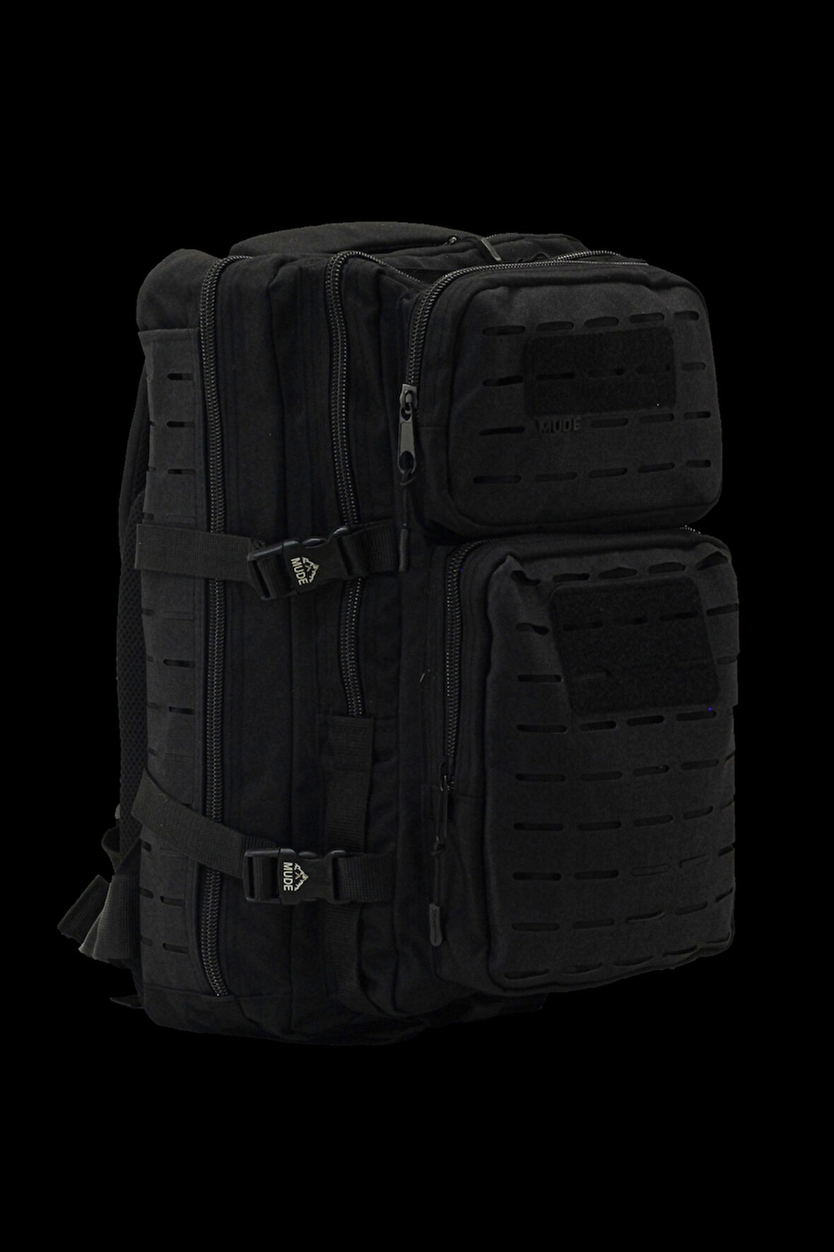 50 Litre Lazer Kesim Siyah Cordura Kumaş Sırt Çantası
