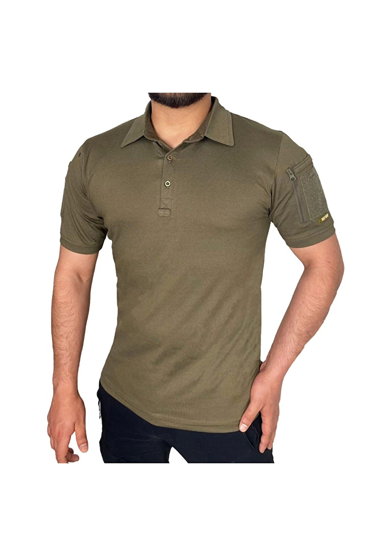 Polo Yaka 2 Cepli Kısa Kollu Taktik T-Shirt Haki