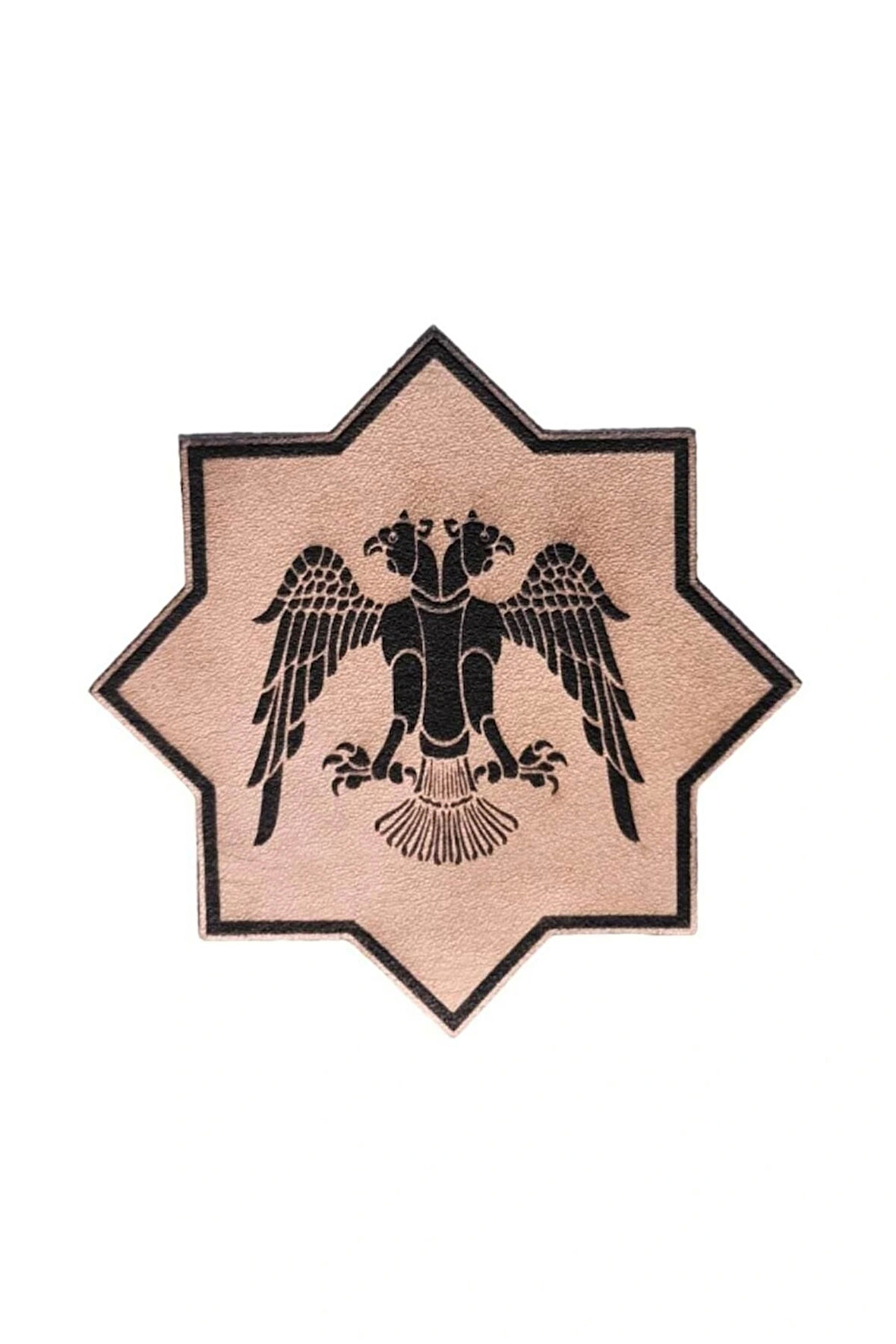 Selçuklu Kartalı Yıldız Deri Peç - Arma - Askeri Patch 8 Cm Çap