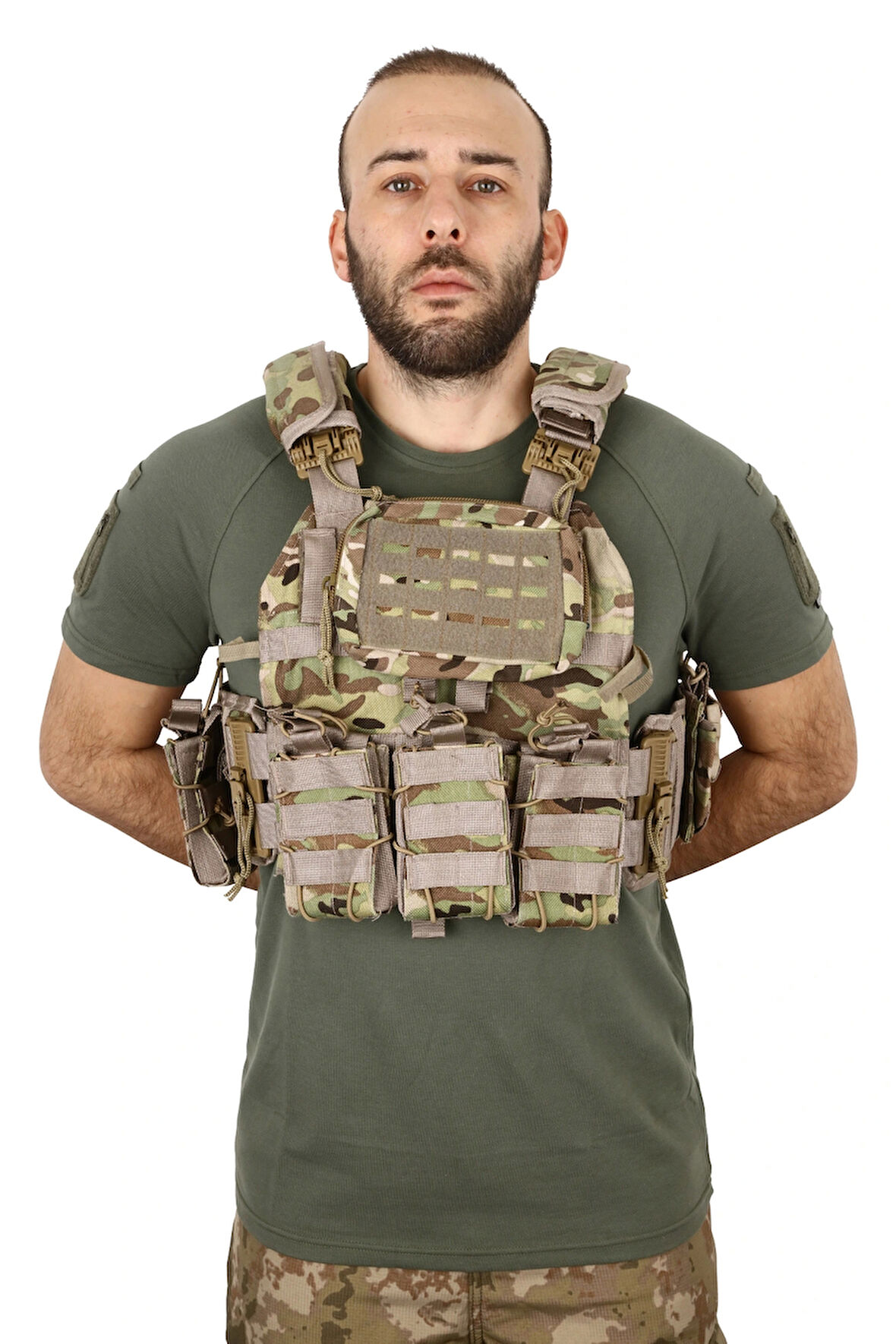 Multicam Hücum Yeleği Cordura Kumaş 4 Kilit (Hızlı Serbest Bırakma Sistemli)
