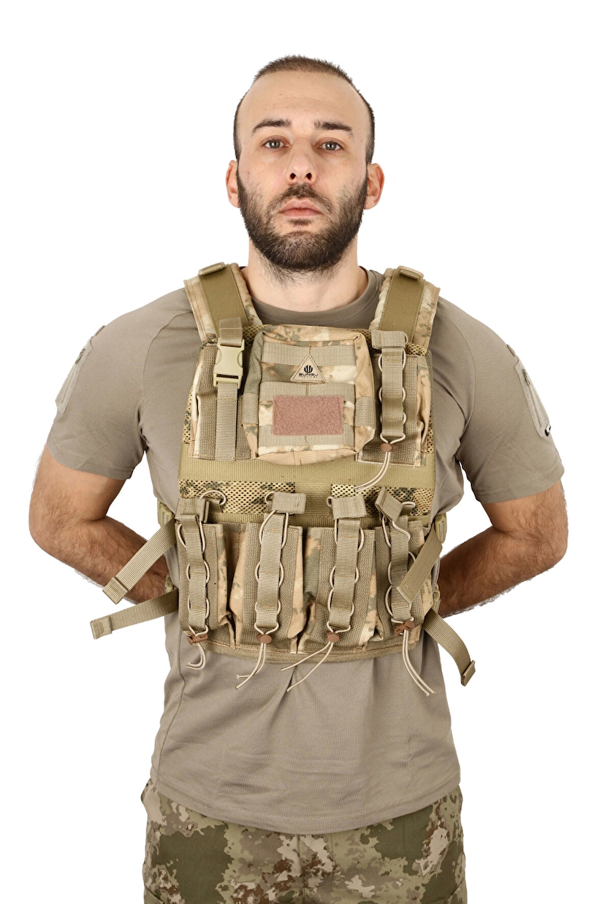 Jandarma 4 Cepli ve Yan Çantalı Arkası Fileli Hücum Yeleği