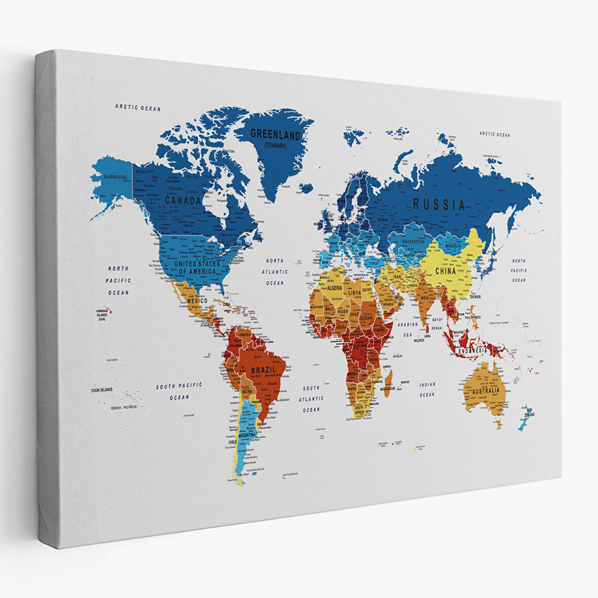 Harita Sepeti Dünya Haritası Dekoratif Kanvas Tablo Son Derece Detaylı ve Eğitici 1569