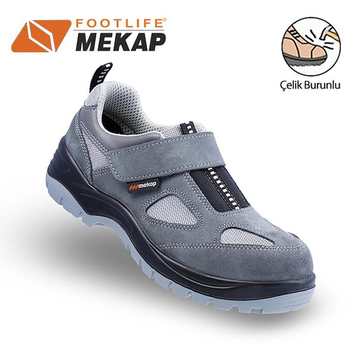 Mekap Jupiter Çelik Burunlu Süet 157 Gri Renk S1 SRC