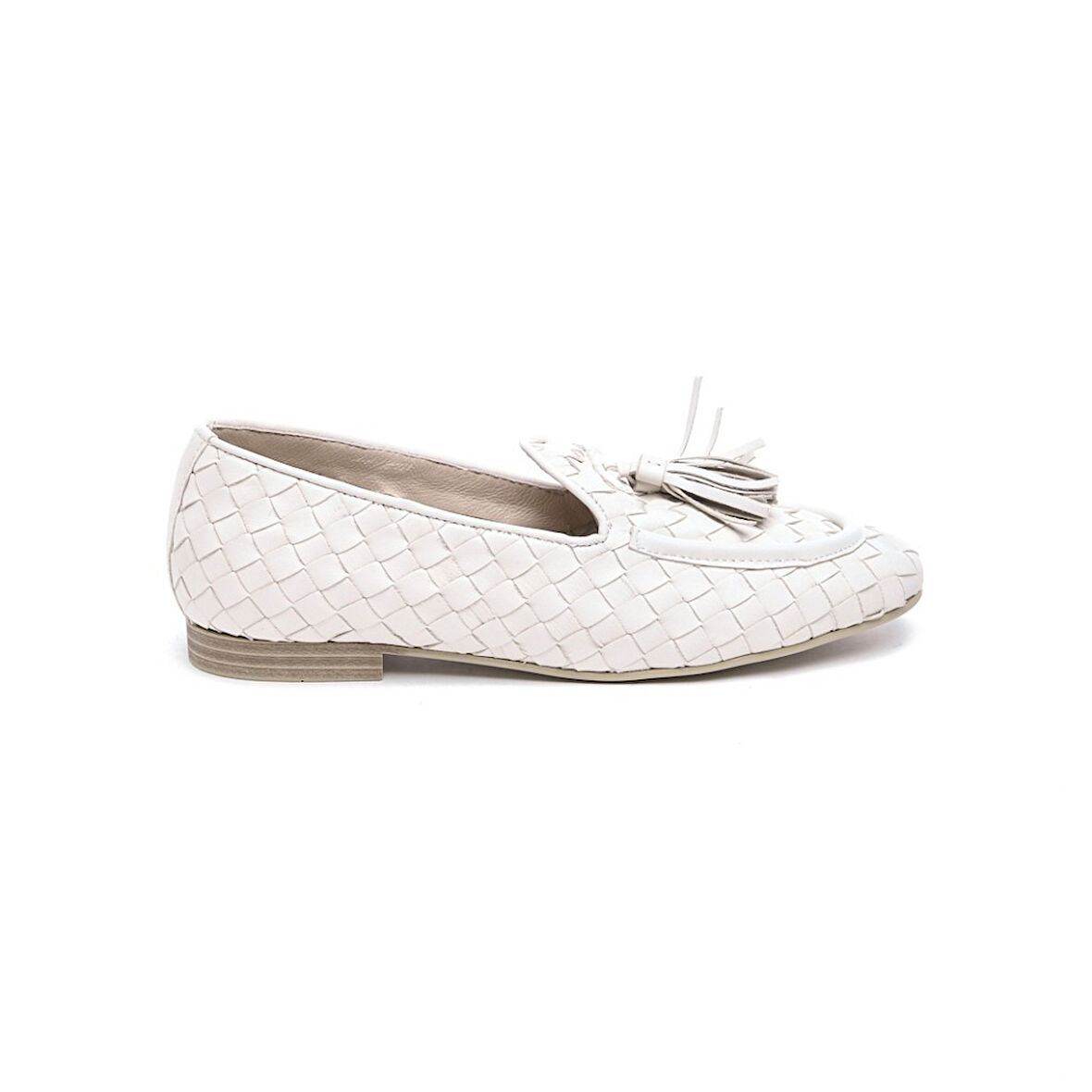 Hakiki Deri Püsküllü Bantlı Kadın Babet