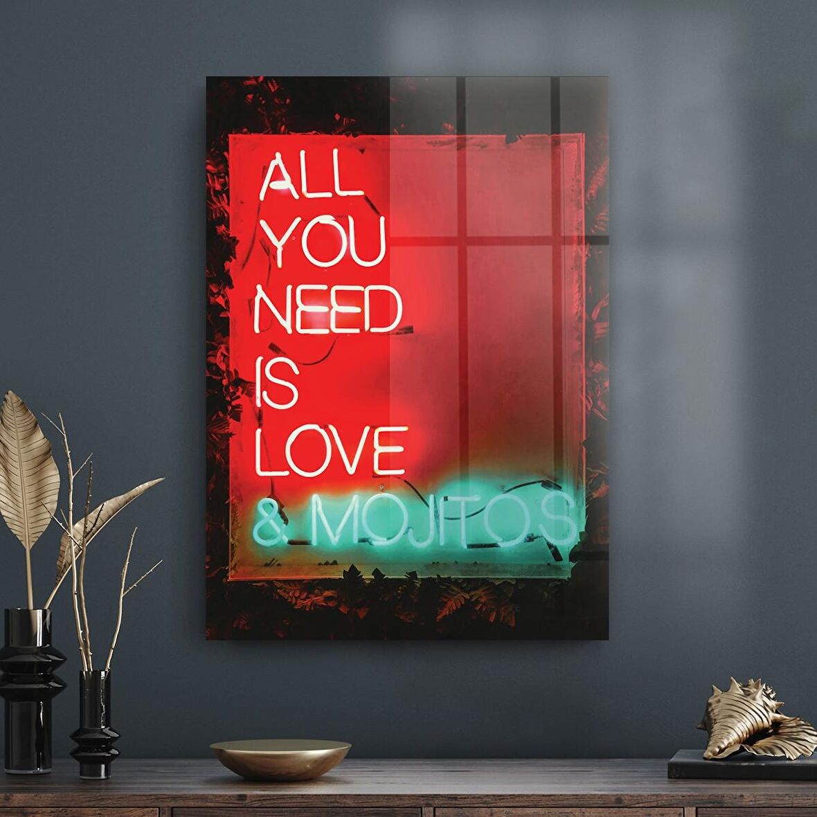 Decovetro Cam Tablo Neon Love