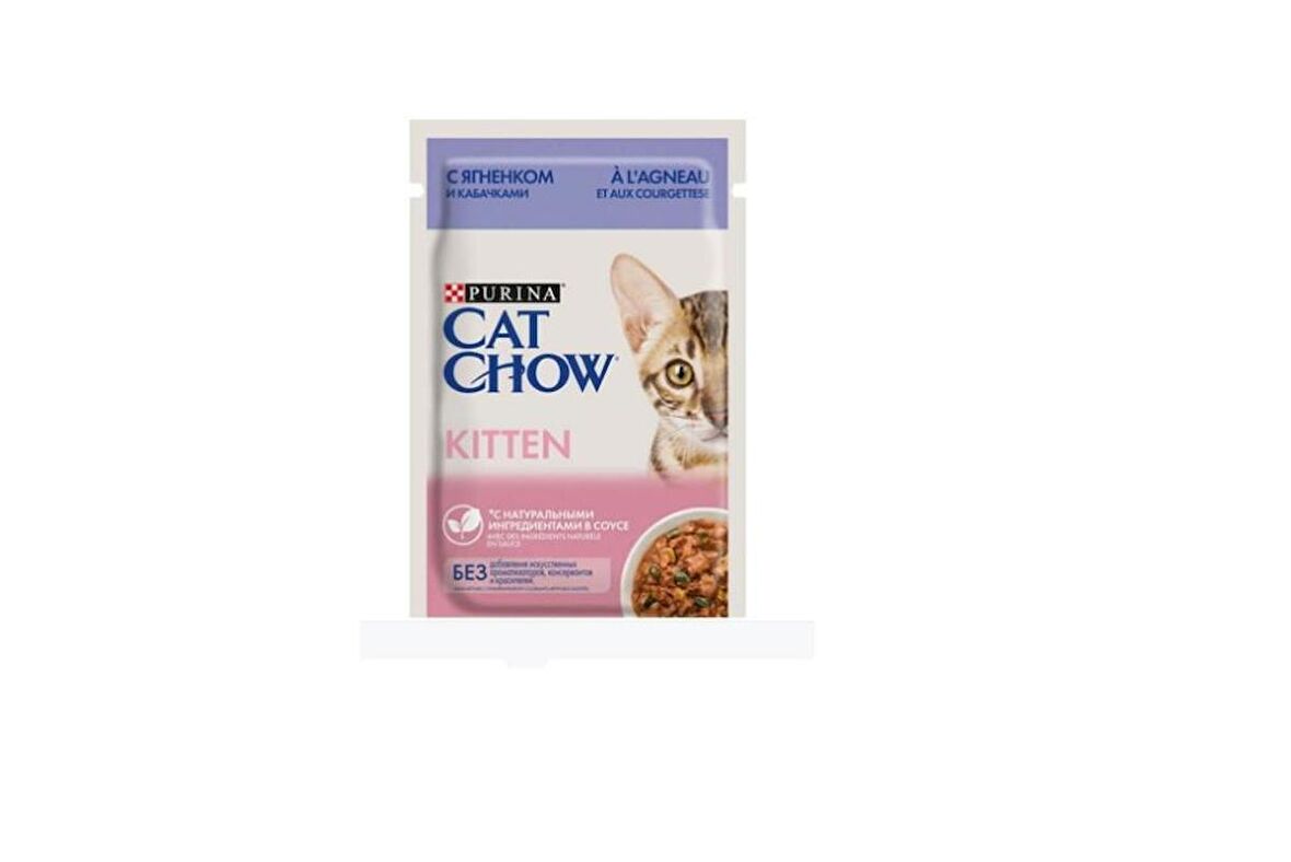Purina Cat Chow Kitten Yavru Kuzu Etli Yaş Kedi Maması 85gr*26 Adet