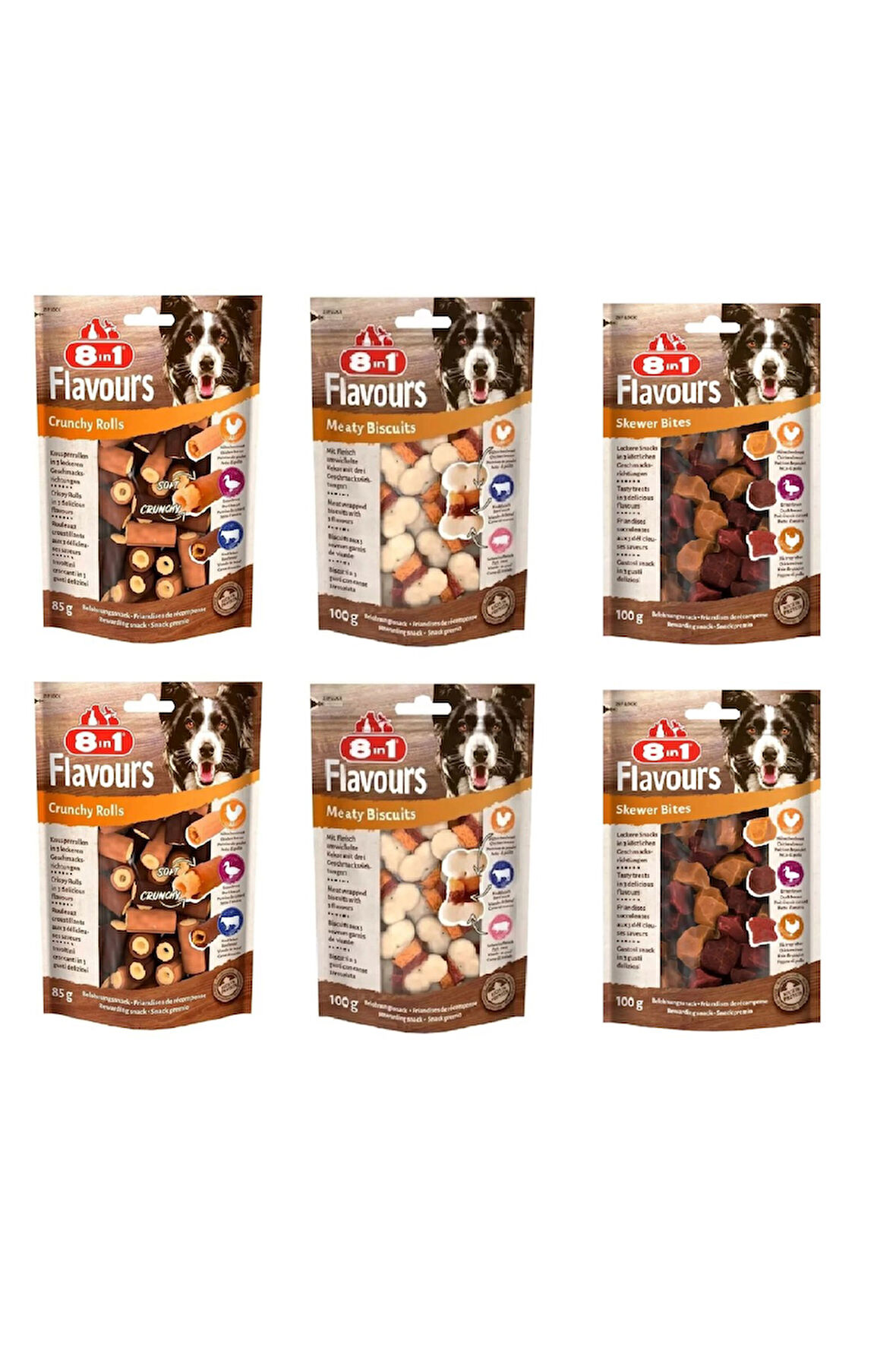 8in1 Flavours 3 Çeşit Karma Köpek Ödülü  X 6 Adet