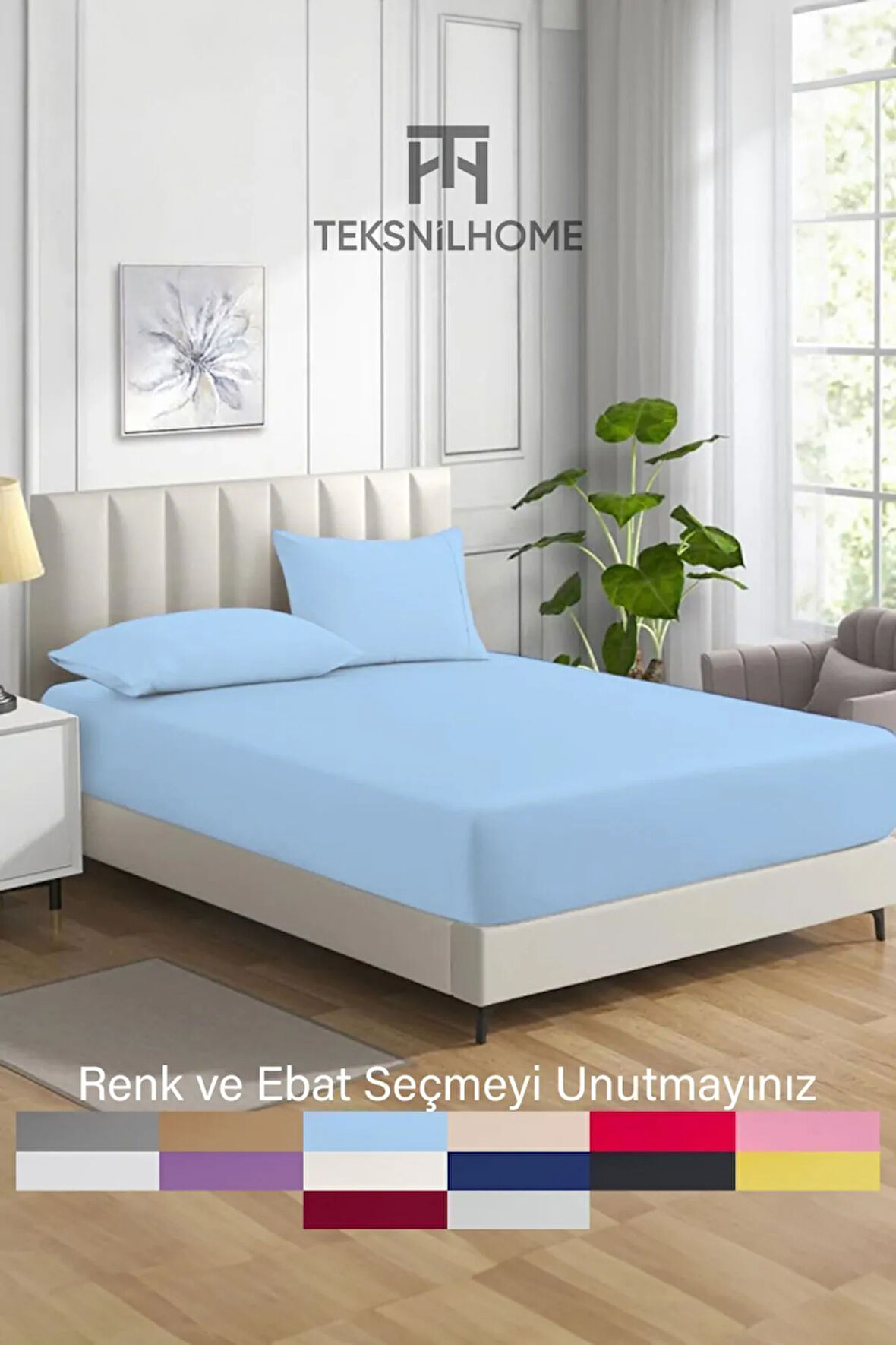 | Ranforce | Pamuklu Tek / Çift Kişilik Mavi Lastikli Çarşaf | 14 Renk | Fıtted |