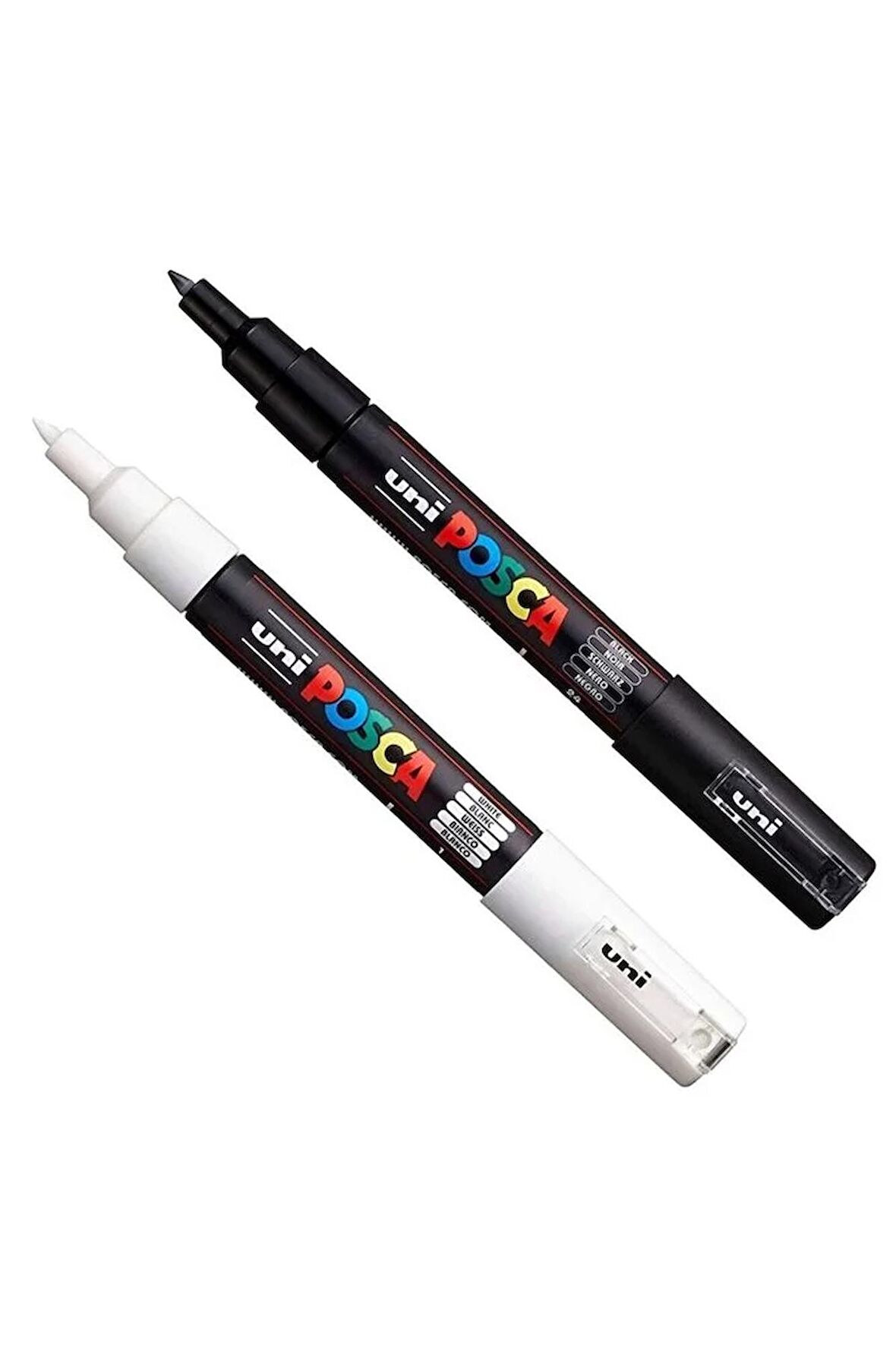 Uni Posca Pc-3m Boyama Markörü 0.9-1.3 Mm Siyah + Beyaz