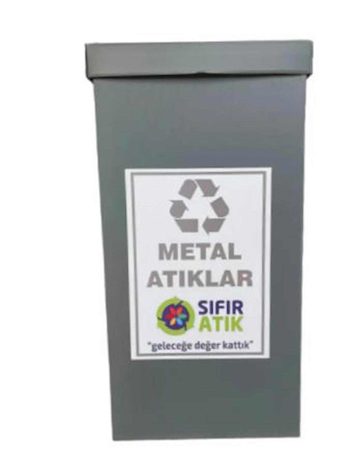 Geri Dönüşüm Atık Toplama Kutusu  70 Litre Metal Atık