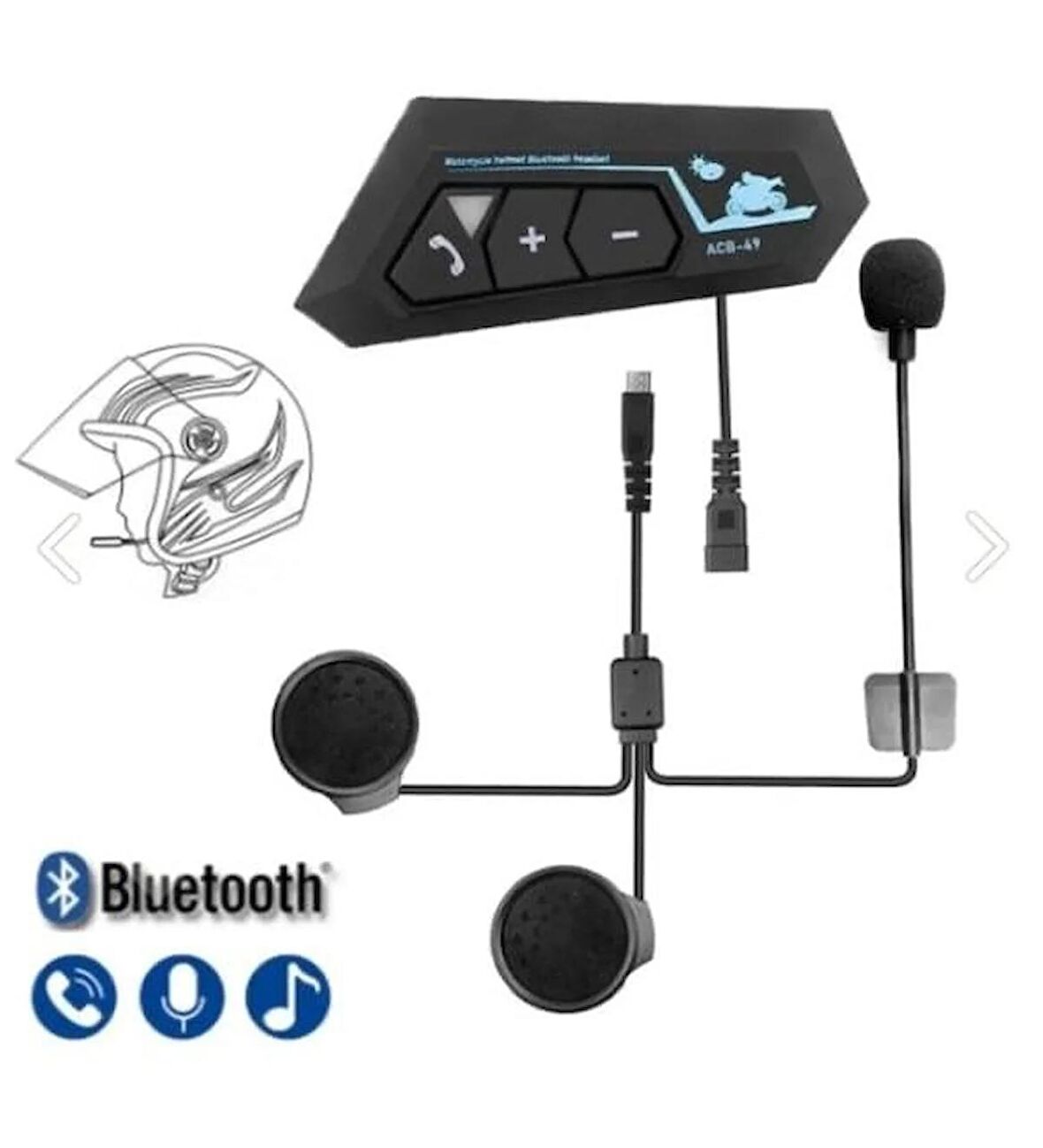 Kask Kulaklık Bt22 Bluetooth Motosiklet Kulaklık 5.0 Bluetooth Intercom Motosiklet Kulaklık