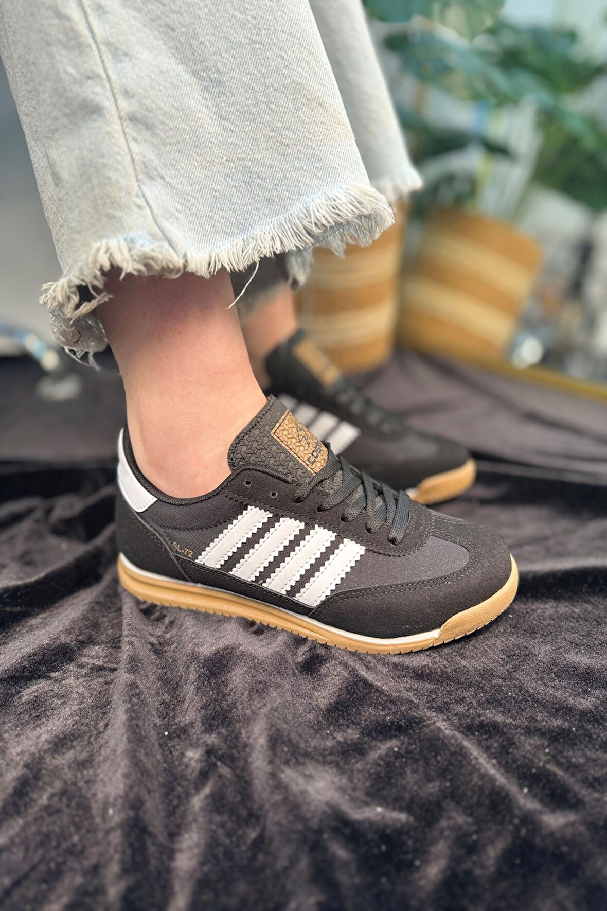 Unisex Ortopedik Spor Ayakkabı Şeritli Bağcıklı Alçak Düz Kaymaz Taban Hafif Yürüyüş Sneaker 1595