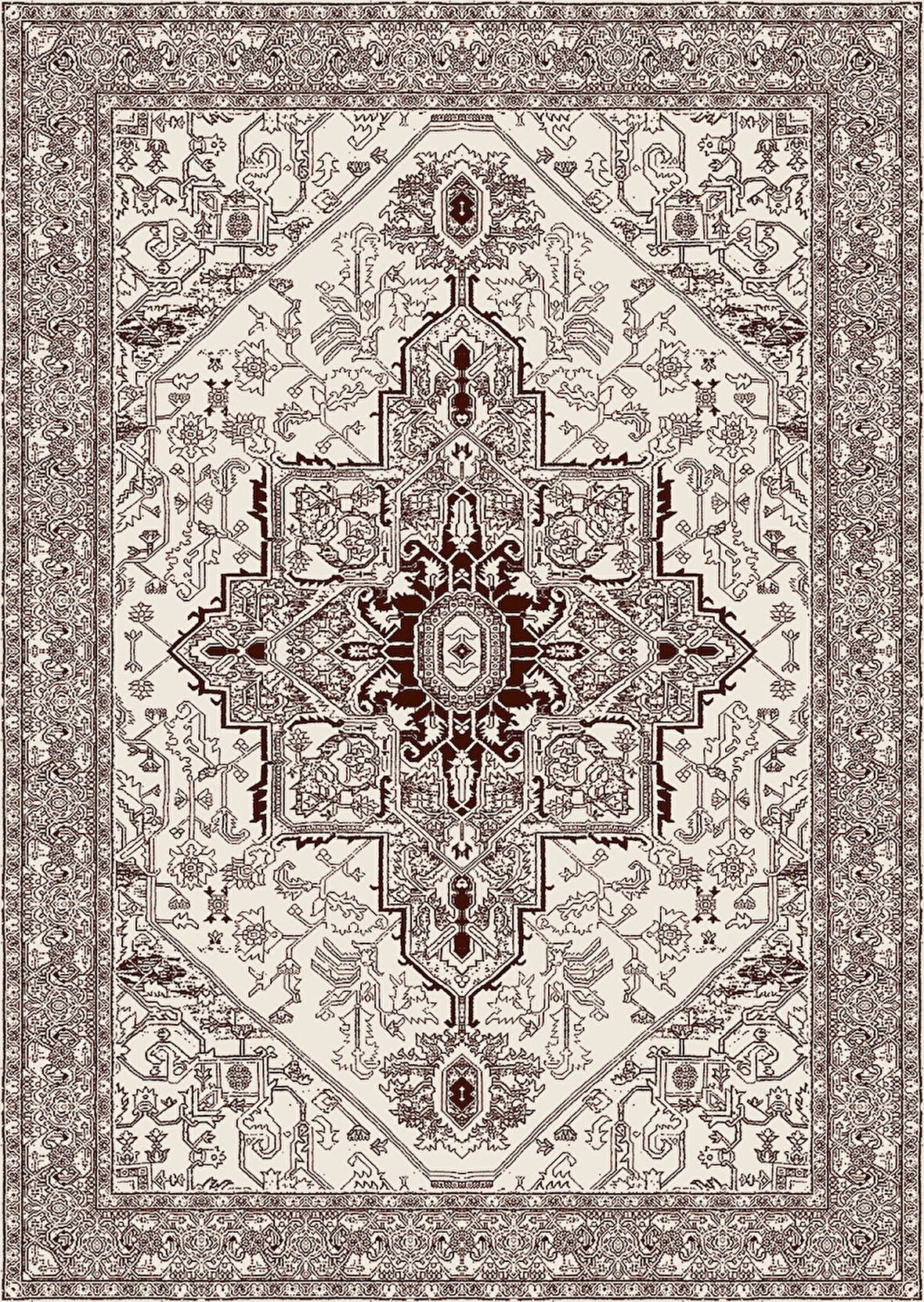 Pamuk Dokuma Taban Kaymaz Yıkanabilir Klasik Desenli  Salon Halısı Mutfak Halısı Koridor Halısı