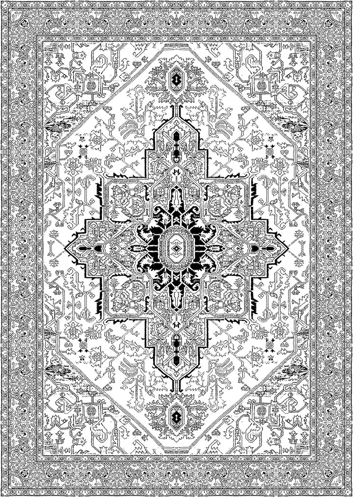 Pamuk Dokuma Taban Kaymaz Yıkanabilir Klasik Desenli  Salon Halısı Mutfak Halısı Koridor Halısı